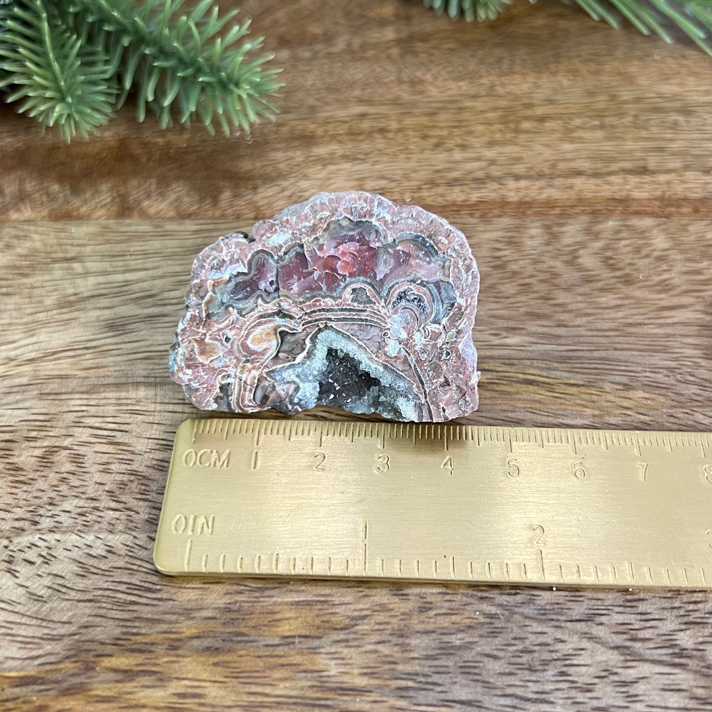 Red Quartz & Agate Geode Crystal Piece