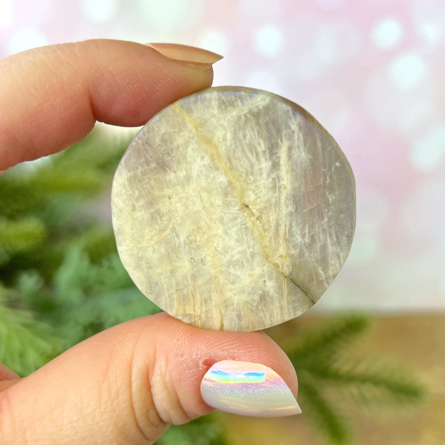 Belomorite Sun & Moon Carved Crystal Cabochon
