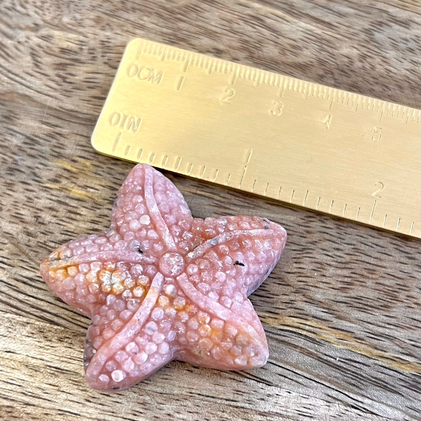 Orange Calcite Starfish Carved Crystal Cabochon
