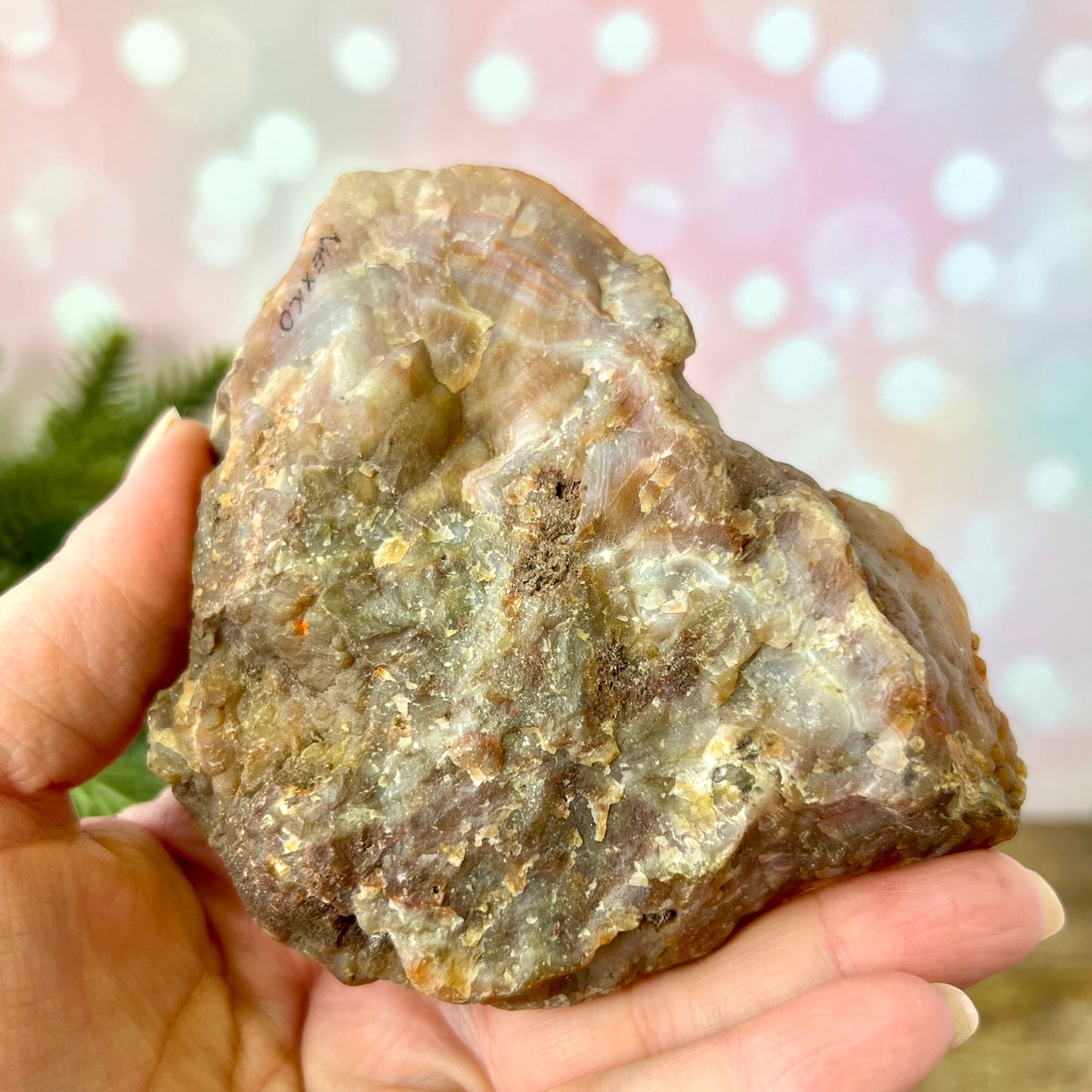Pink Agate Half Polished Specimen