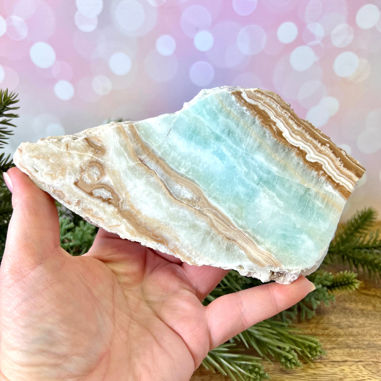 Caribbean Calcite Crystal Polished Slab