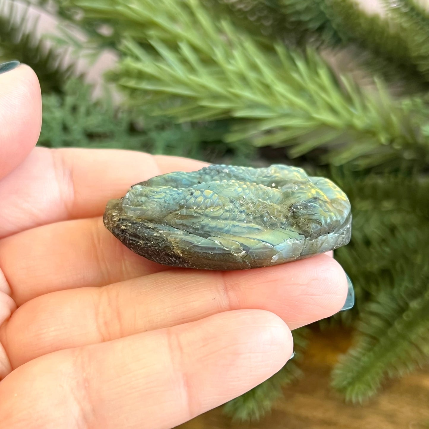 Labradorite Owl Carved Cabochon