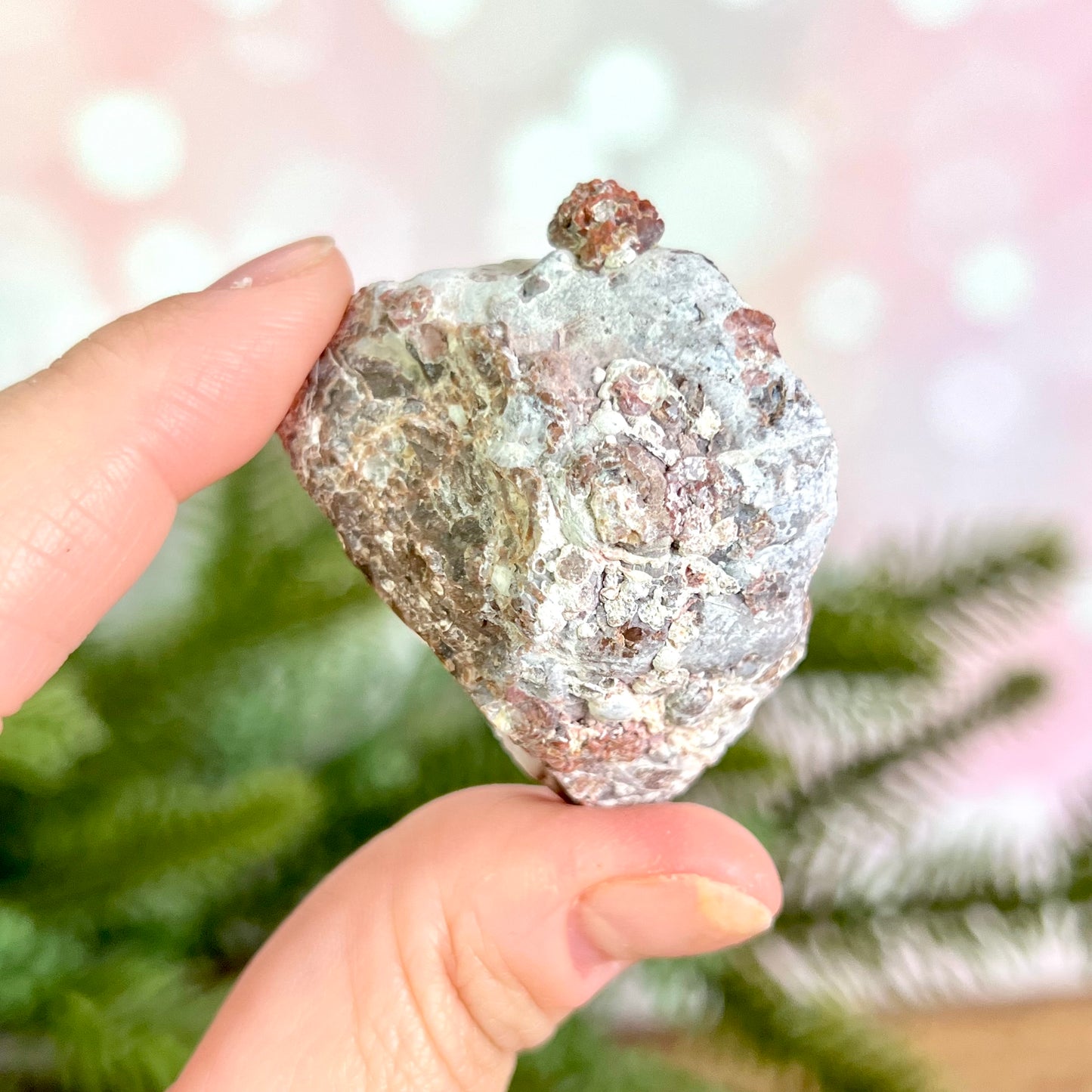 Red Quartz & Agate Geode Crystal Piece