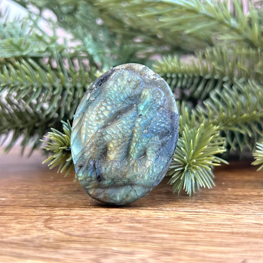 Labradorite Owl Carved Cabochon