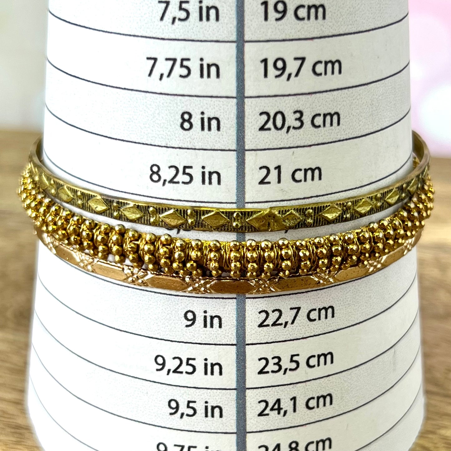 Vintage Gold Tone Bracelet Stack with 11 Textured Bangles