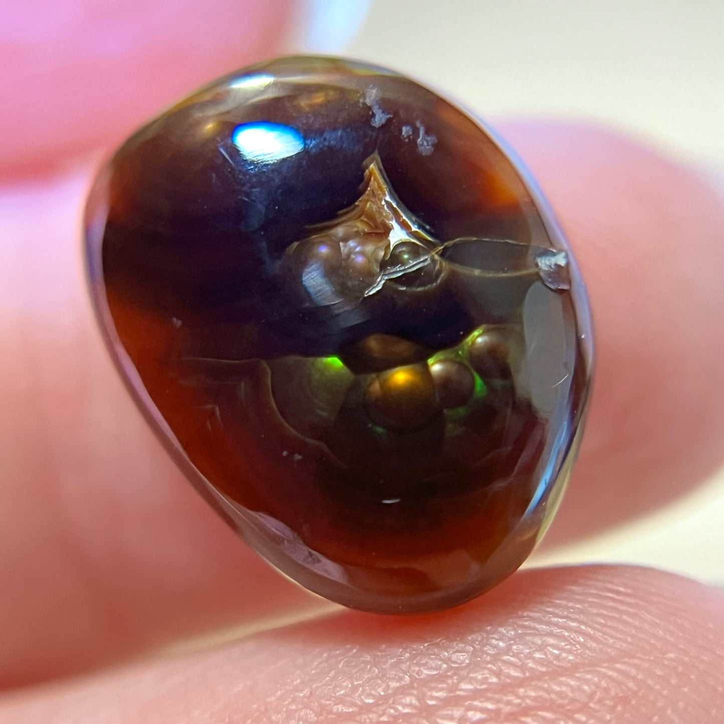 Fire Agate Crystal Cabochon