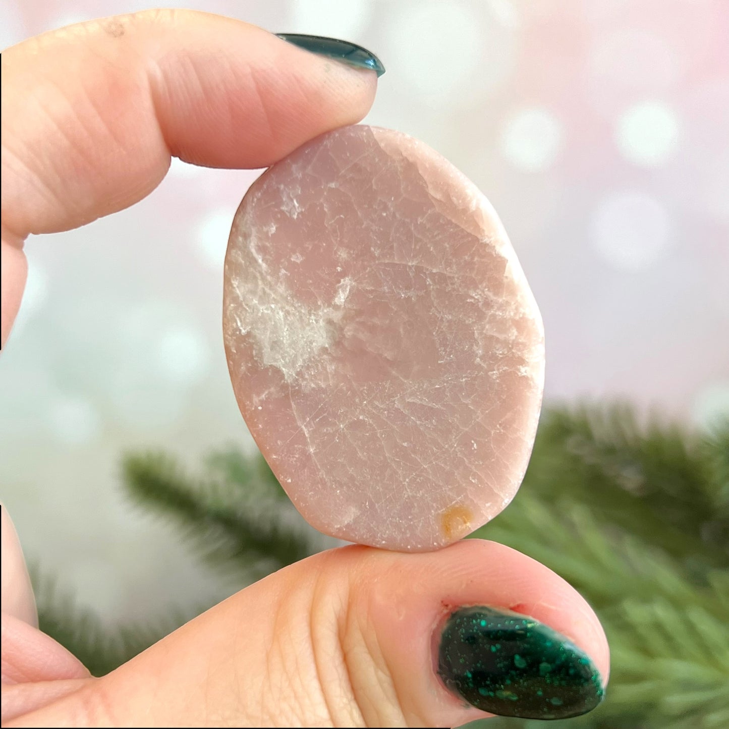 Pink Opal Owl Carved Cabochon