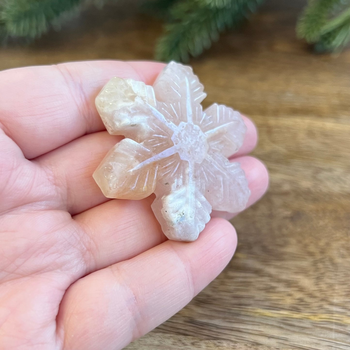 Flower Agate Snowflake Crystal Gemstone Cabochon