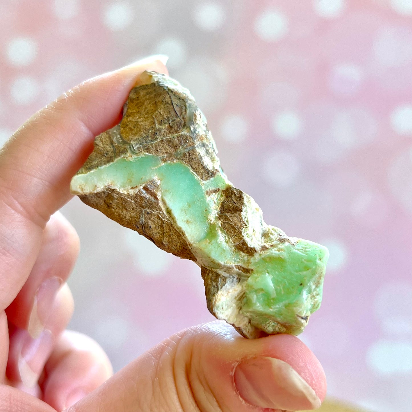 Chrysoprase Natural Mineral Specimen in Matrix