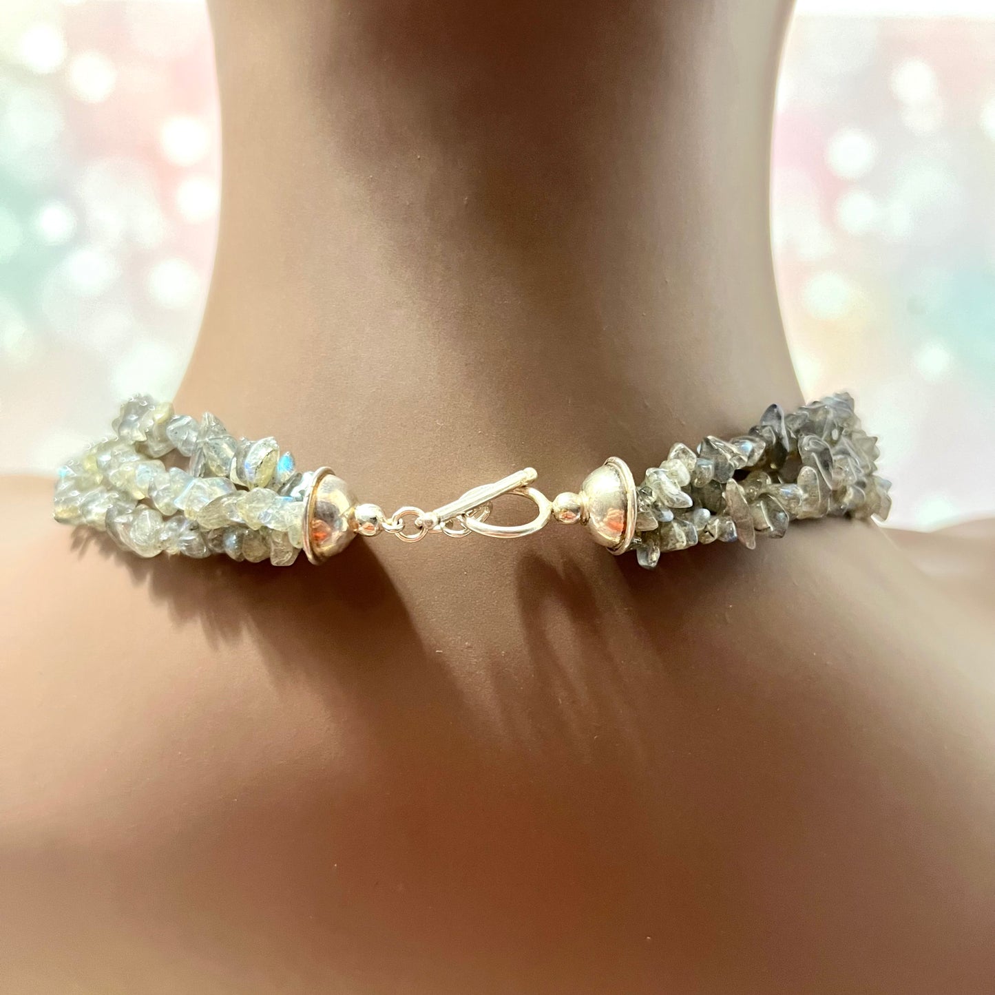 Ultra Flashy Labradorite Chip Bead Necklace