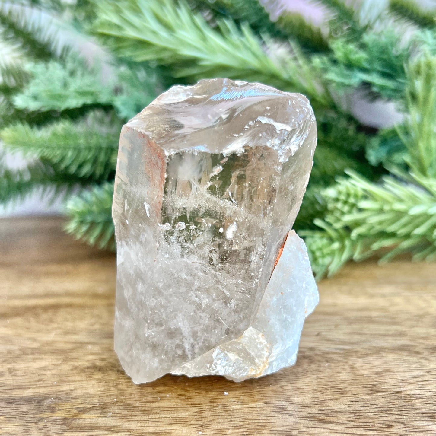 Light Smoky Quartz Incomplete Point with Rainbow