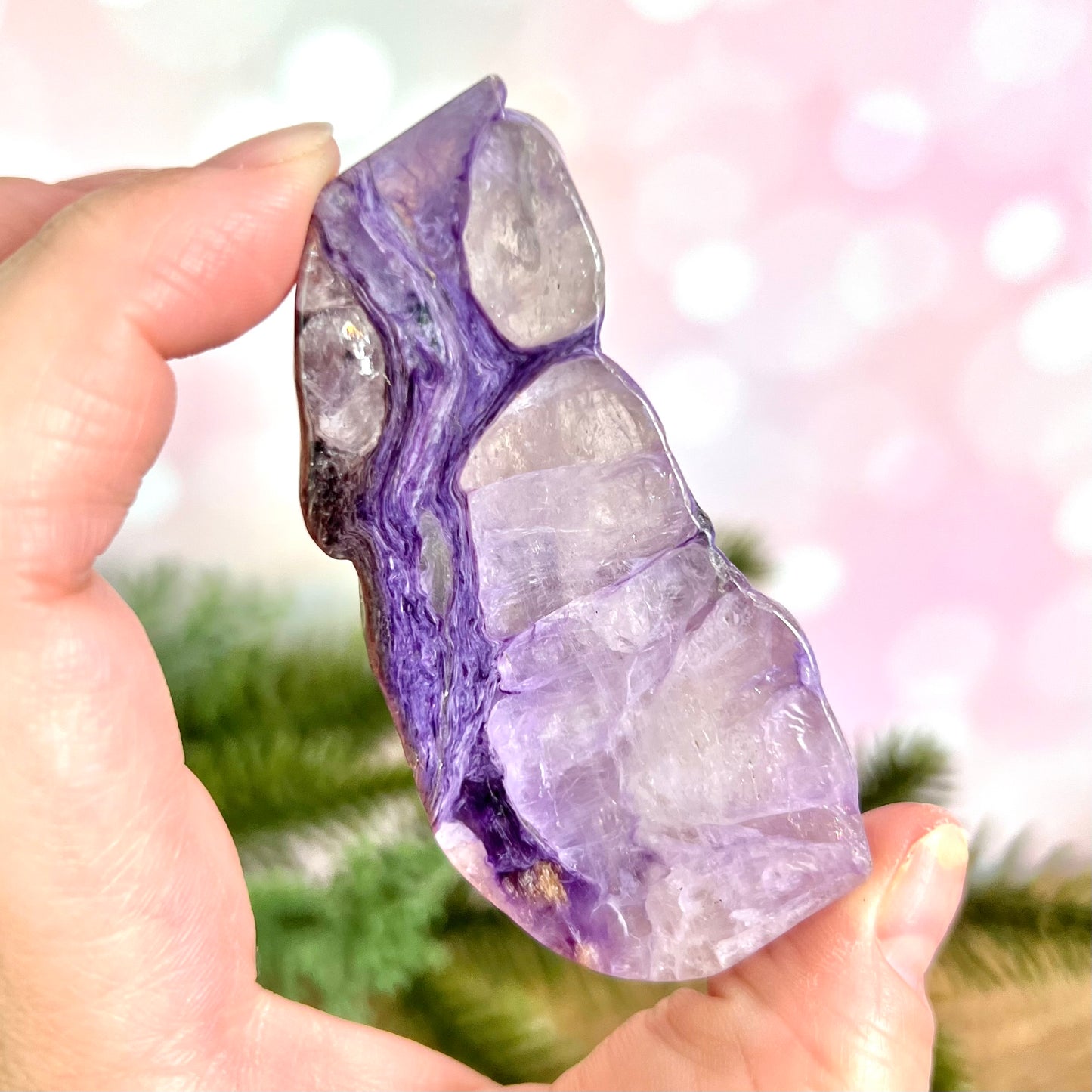 Charoite with Quartz Polished Slab