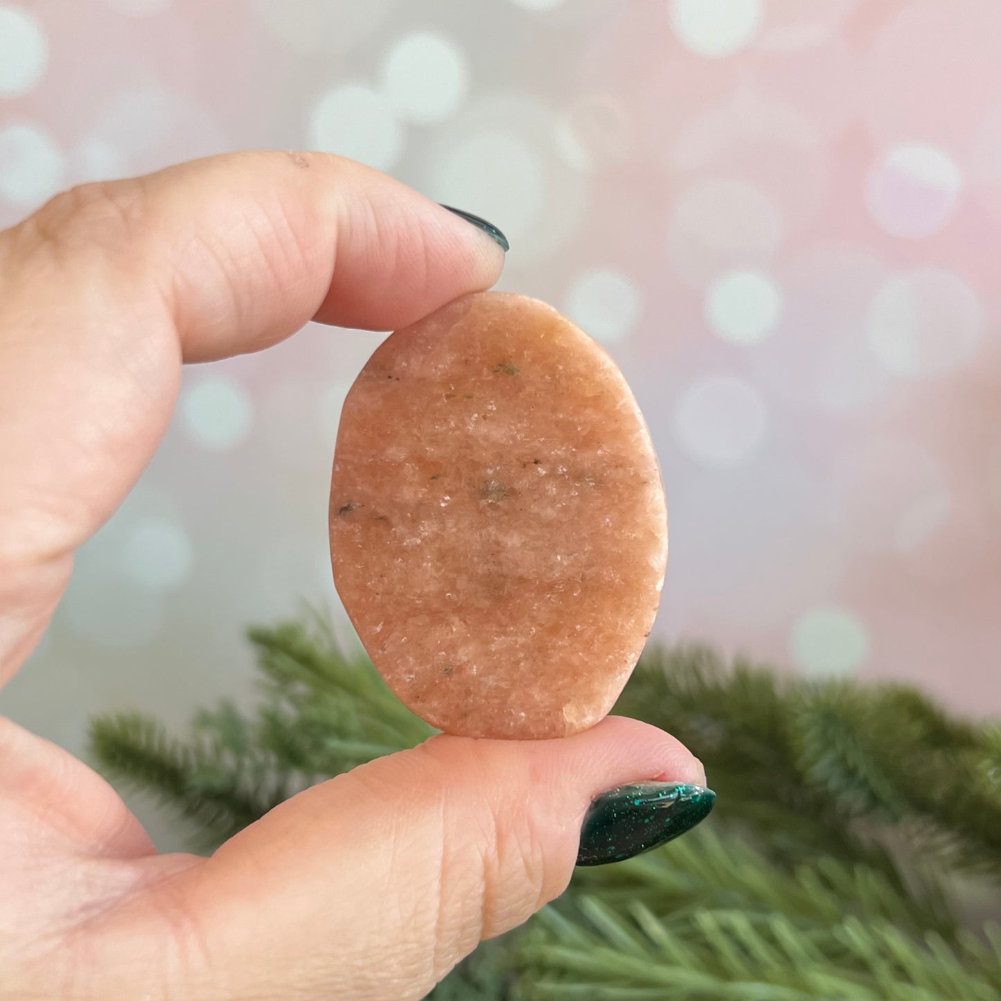 Orange Calcite Owl Oval Carved Crystal Cabochon