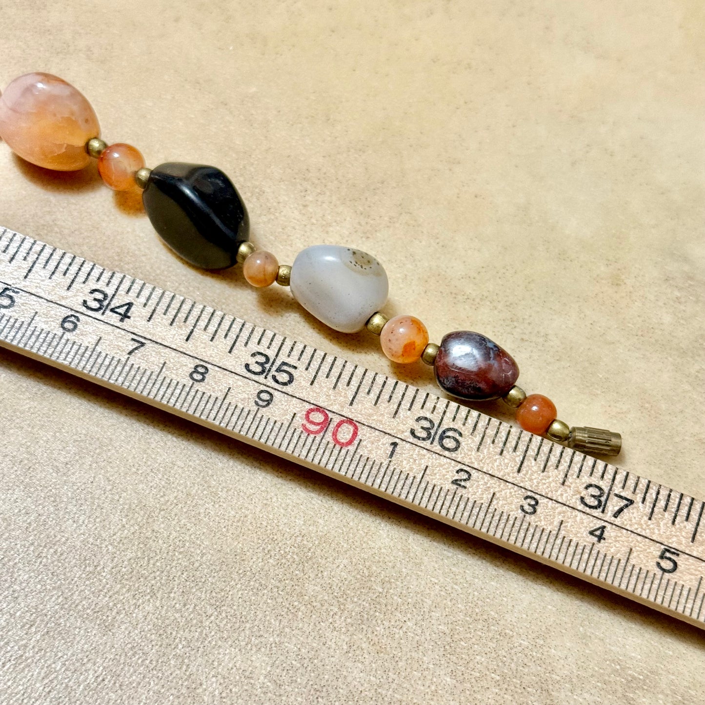 Vintage Beggars Beads Gemstone Necklace - Carnelian, Agate, & Jasper