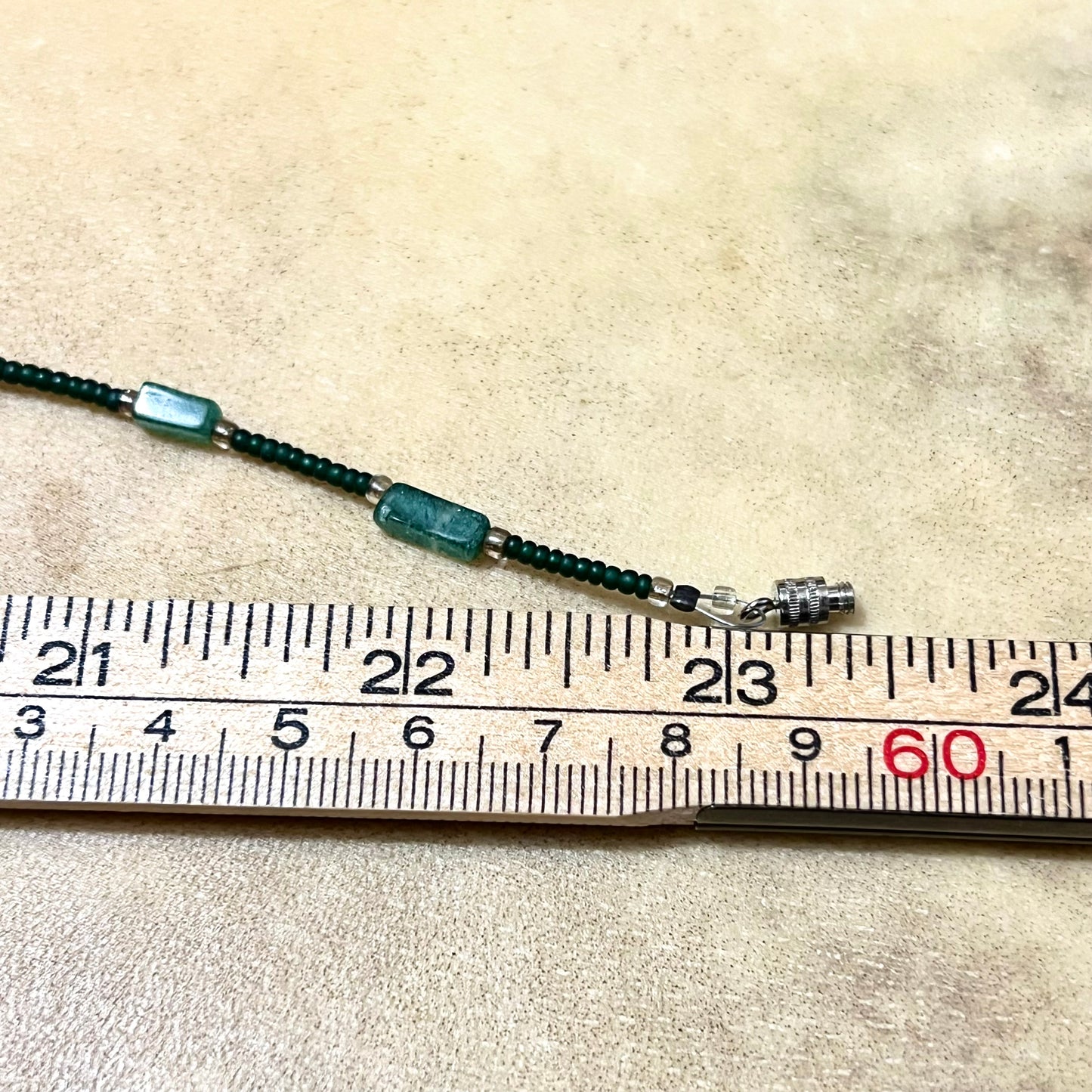 Green Aventurine Carved Leaf Vintage Crystal Necklace