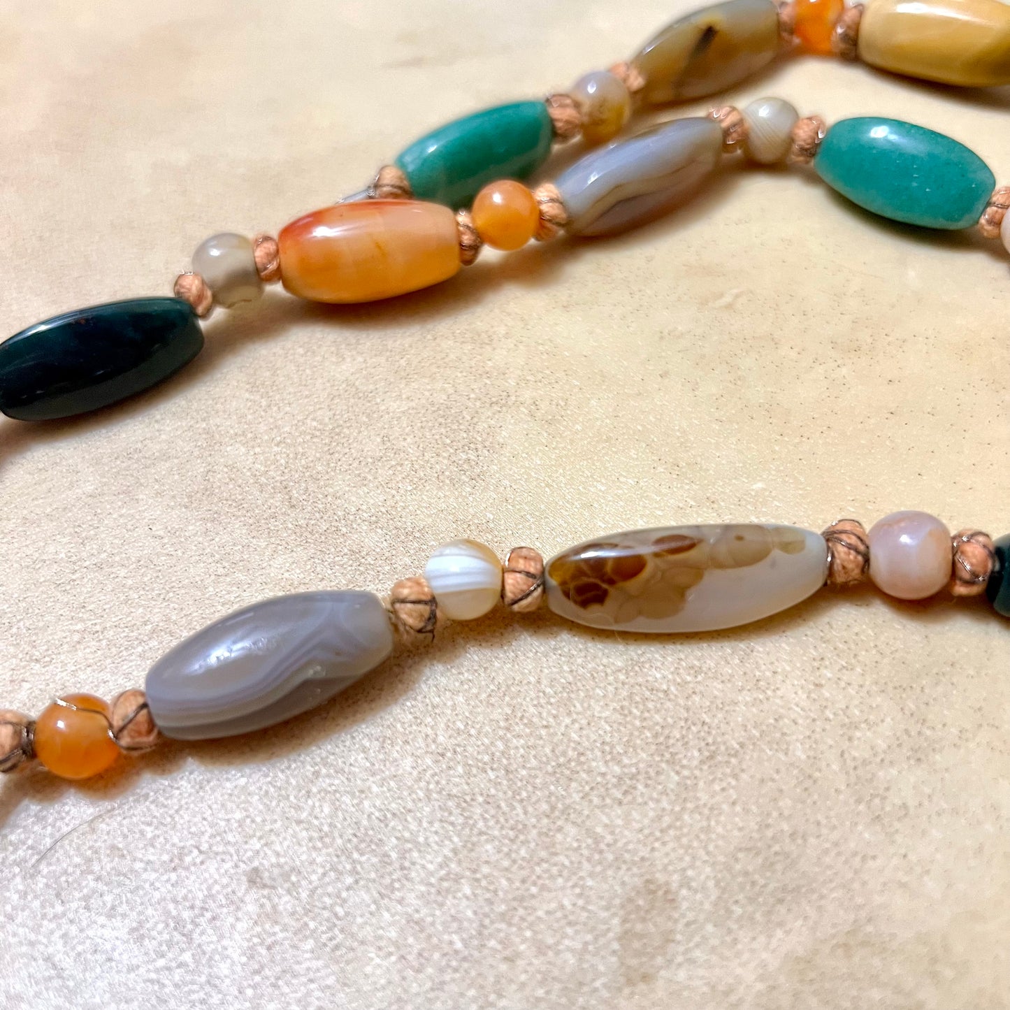 Beggars Beads from the 1960s Vintage Gemstone Necklace