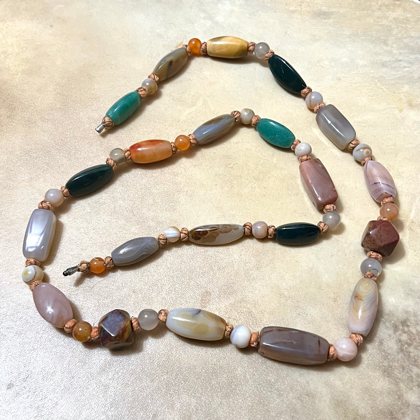 Beggars Beads from the 1960s Vintage Gemstone Necklace