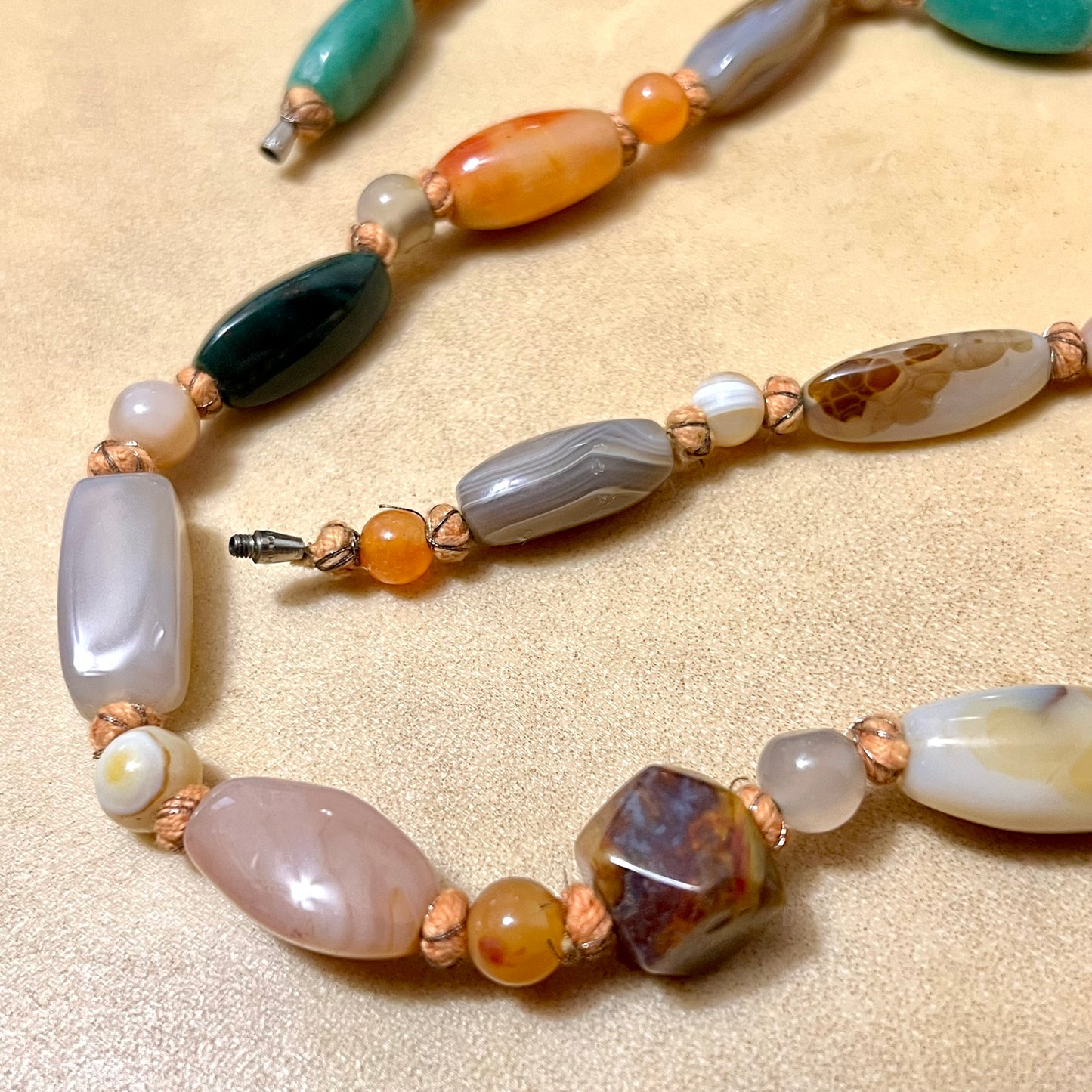 Beggars Beads from the 1960s Vintage Gemstone Necklace