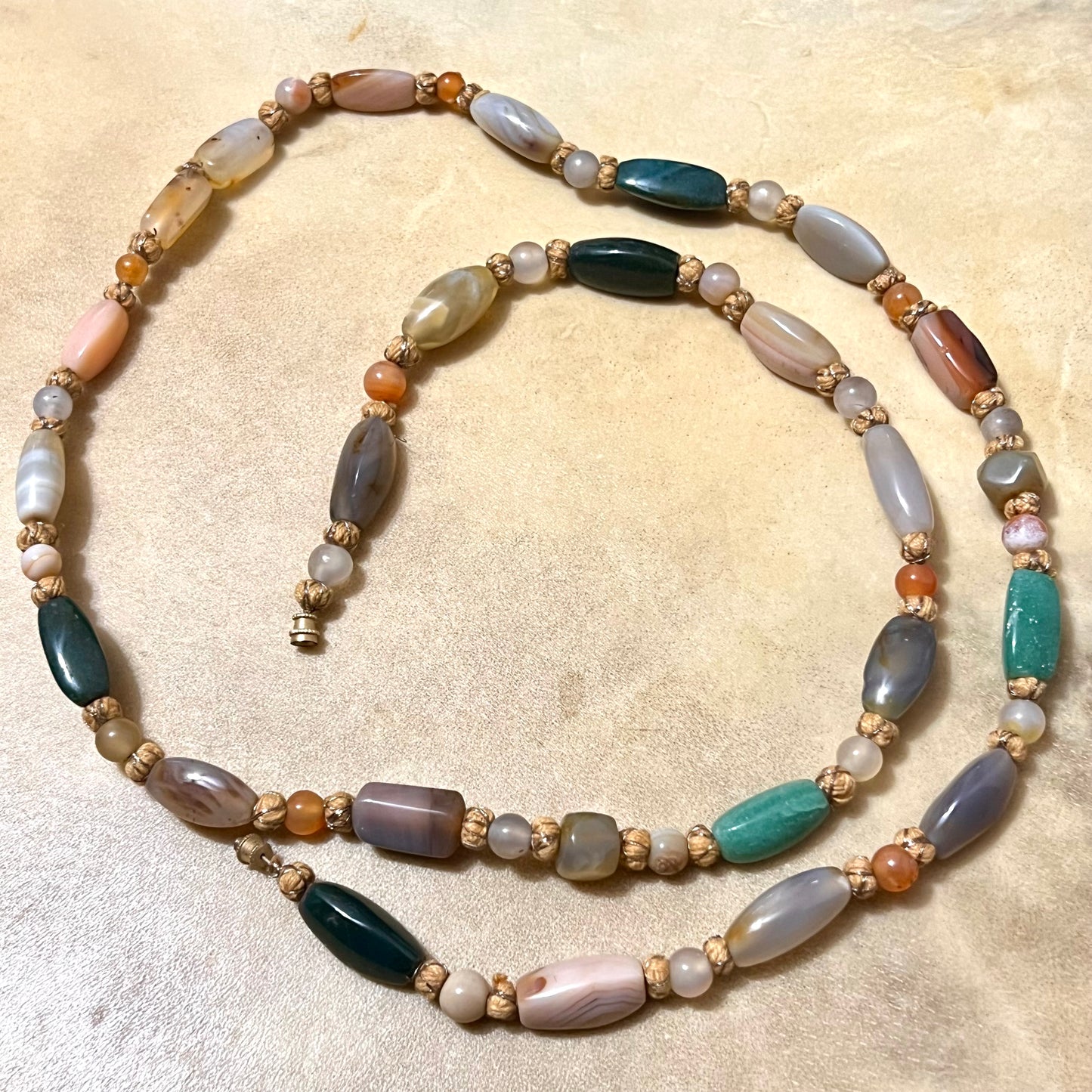 1960s Beggars Beads Vintage Gemstone Necklace