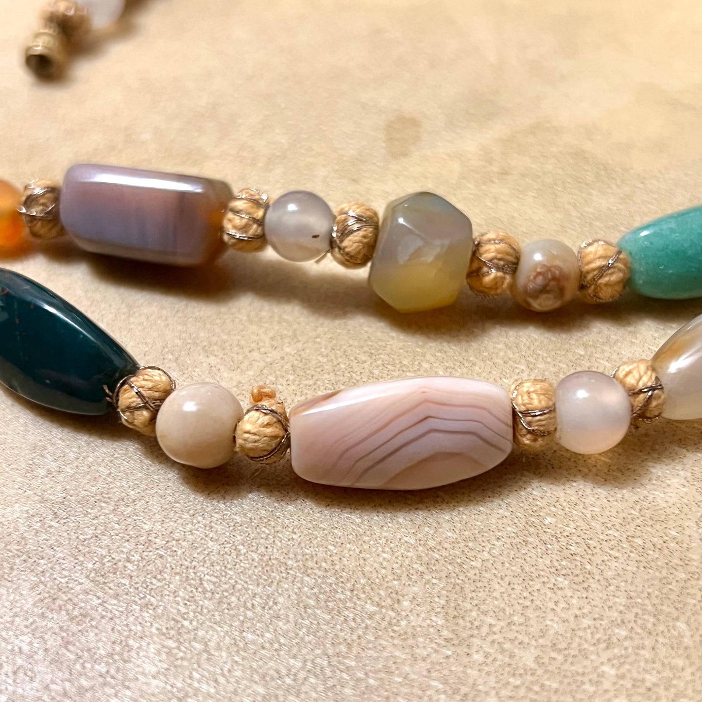 1960s Beggars Beads Vintage Gemstone Necklace