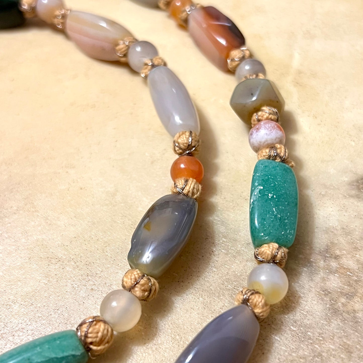 1960s Beggars Beads Vintage Gemstone Necklace