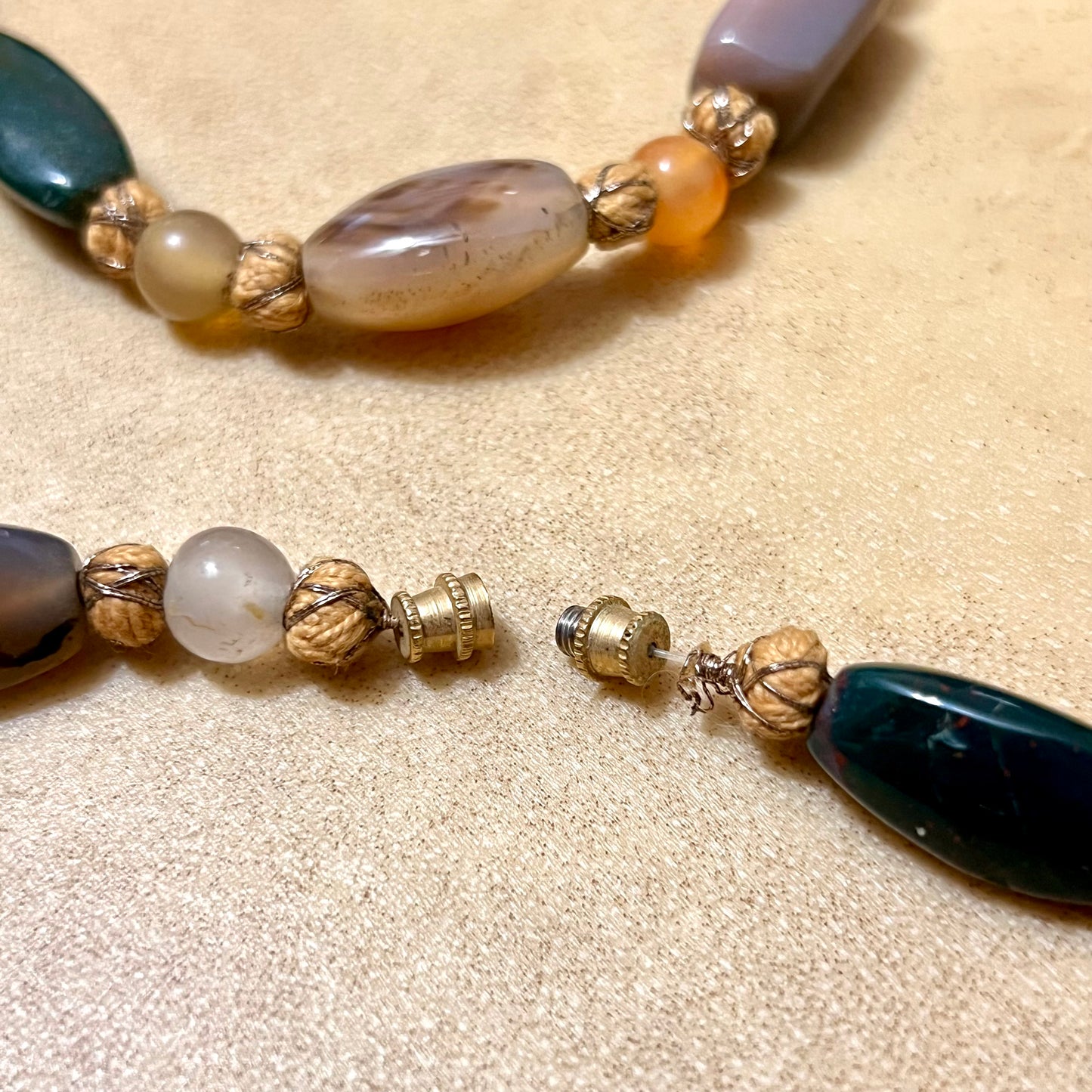 1960s Beggars Beads Vintage Gemstone Necklace
