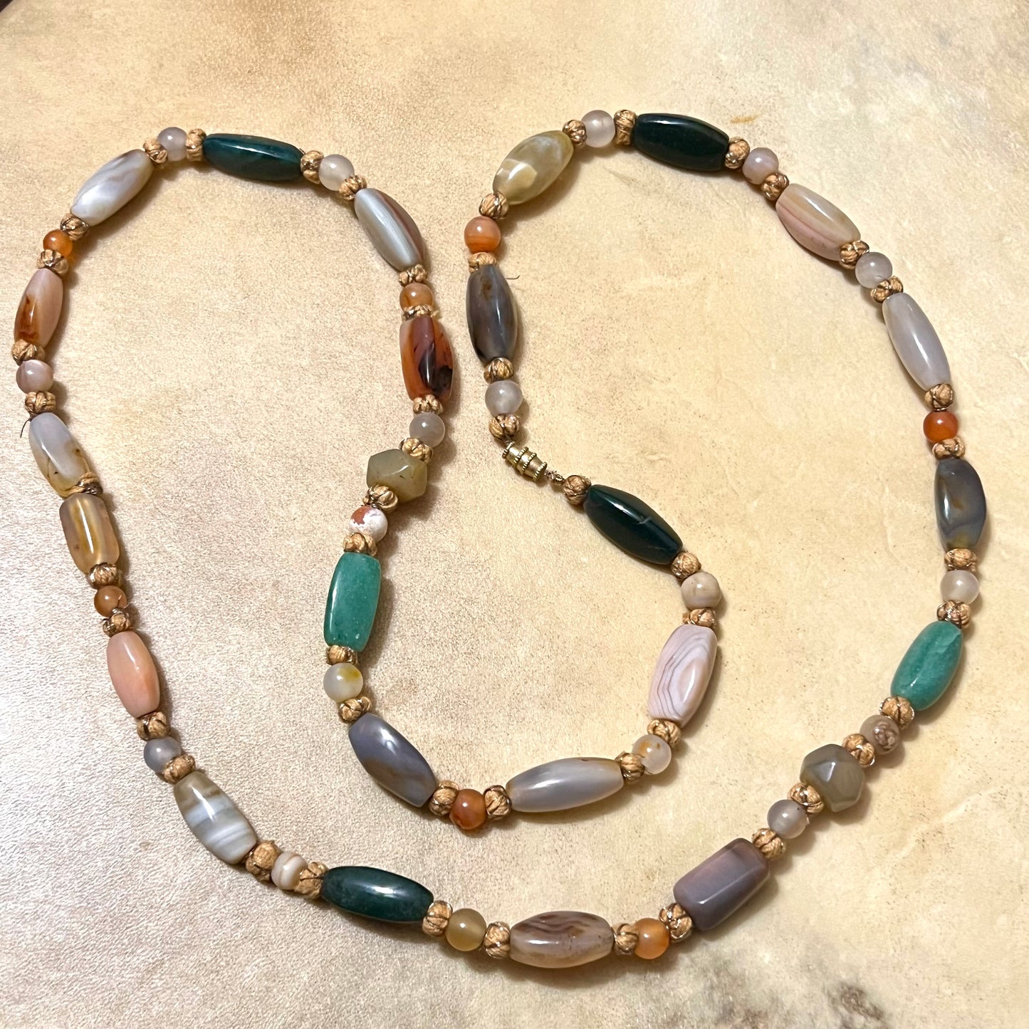 1960s Beggars Beads Vintage Gemstone Necklace