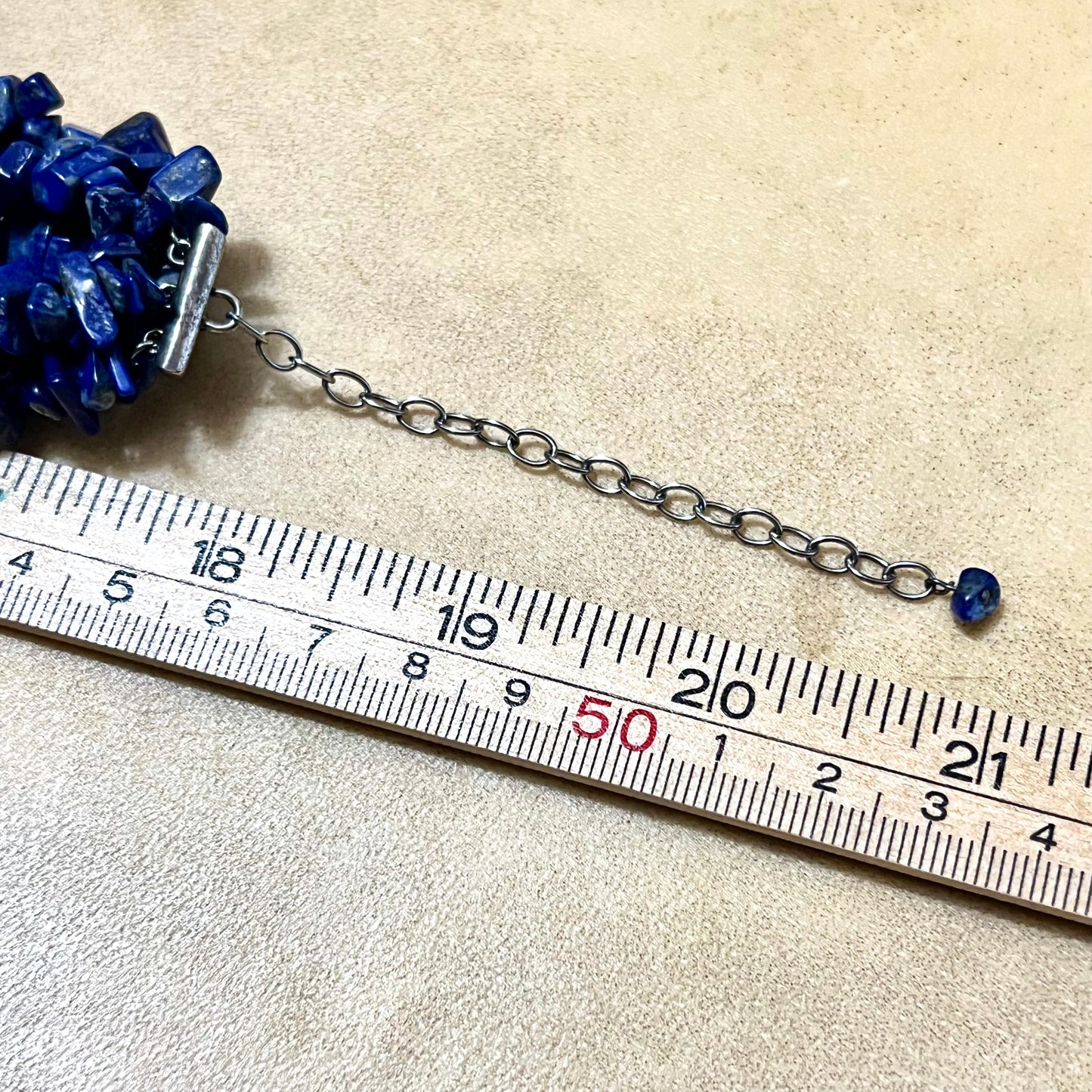 Lapis Lazuli Blue Chunky Gemstone Chip Necklace - Vintage