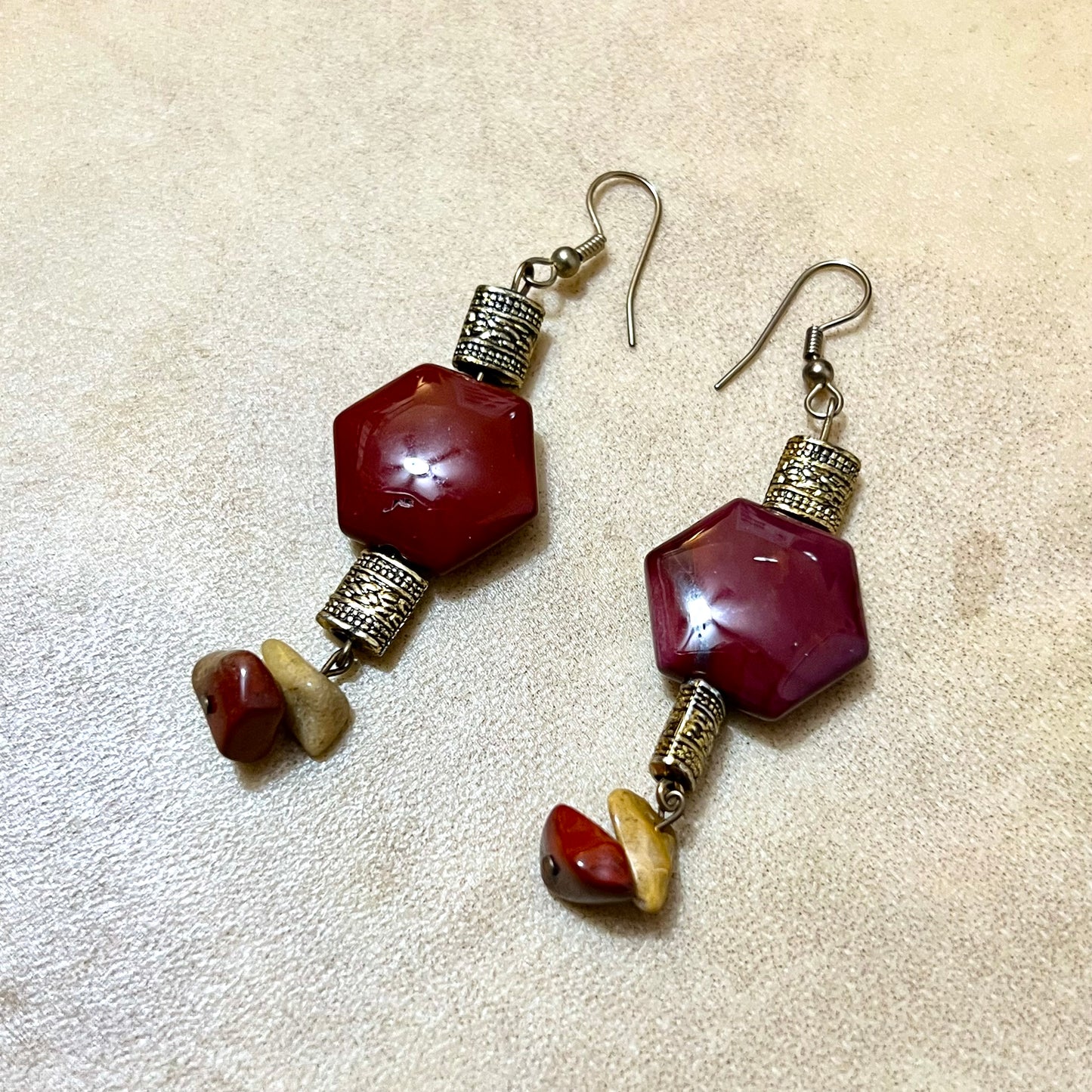 Mookaite Jasper Matching Necklace & Earrings Set