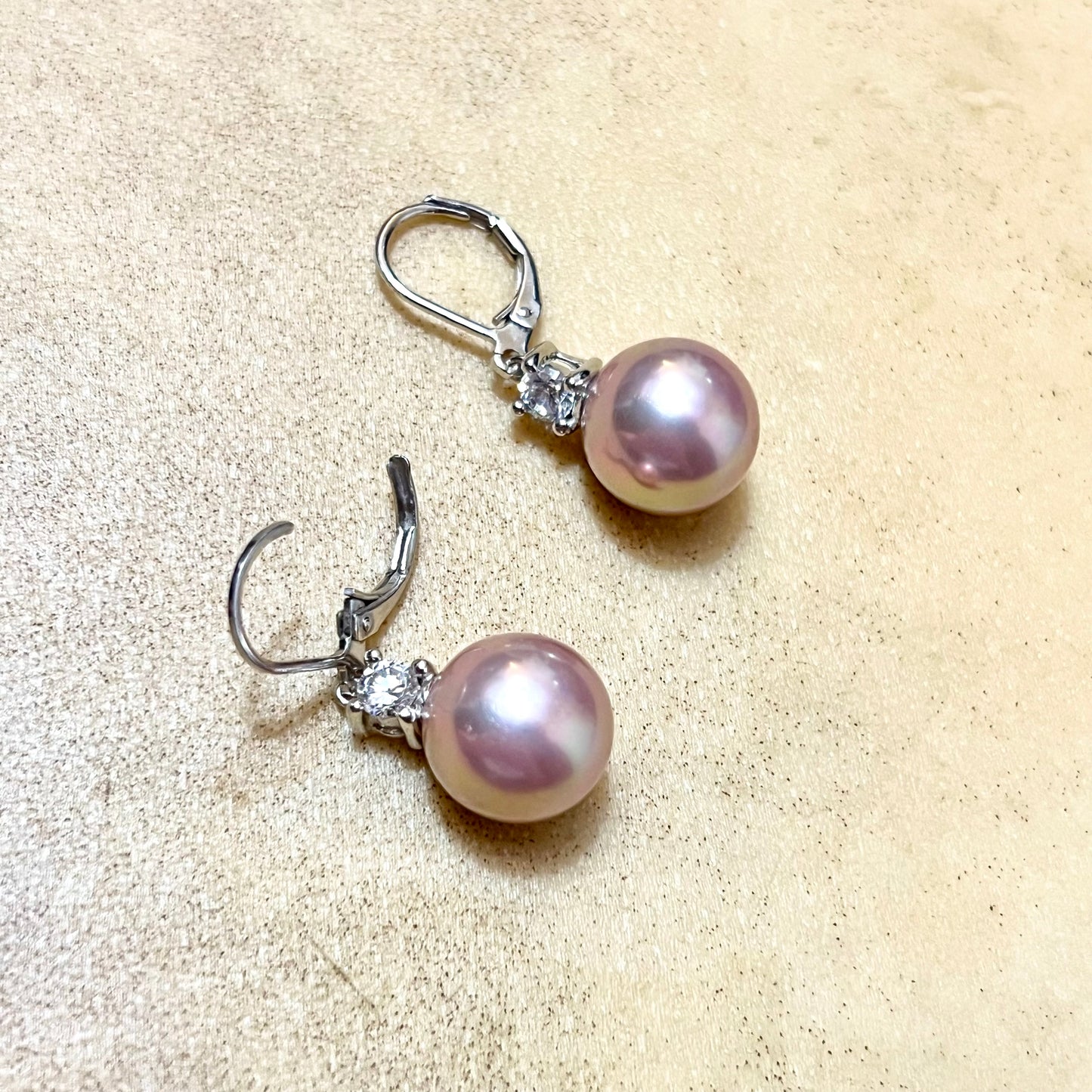 Vintage Imitation Pearl Necklace, Earrings, & Bracelet Set in Sterling Silver