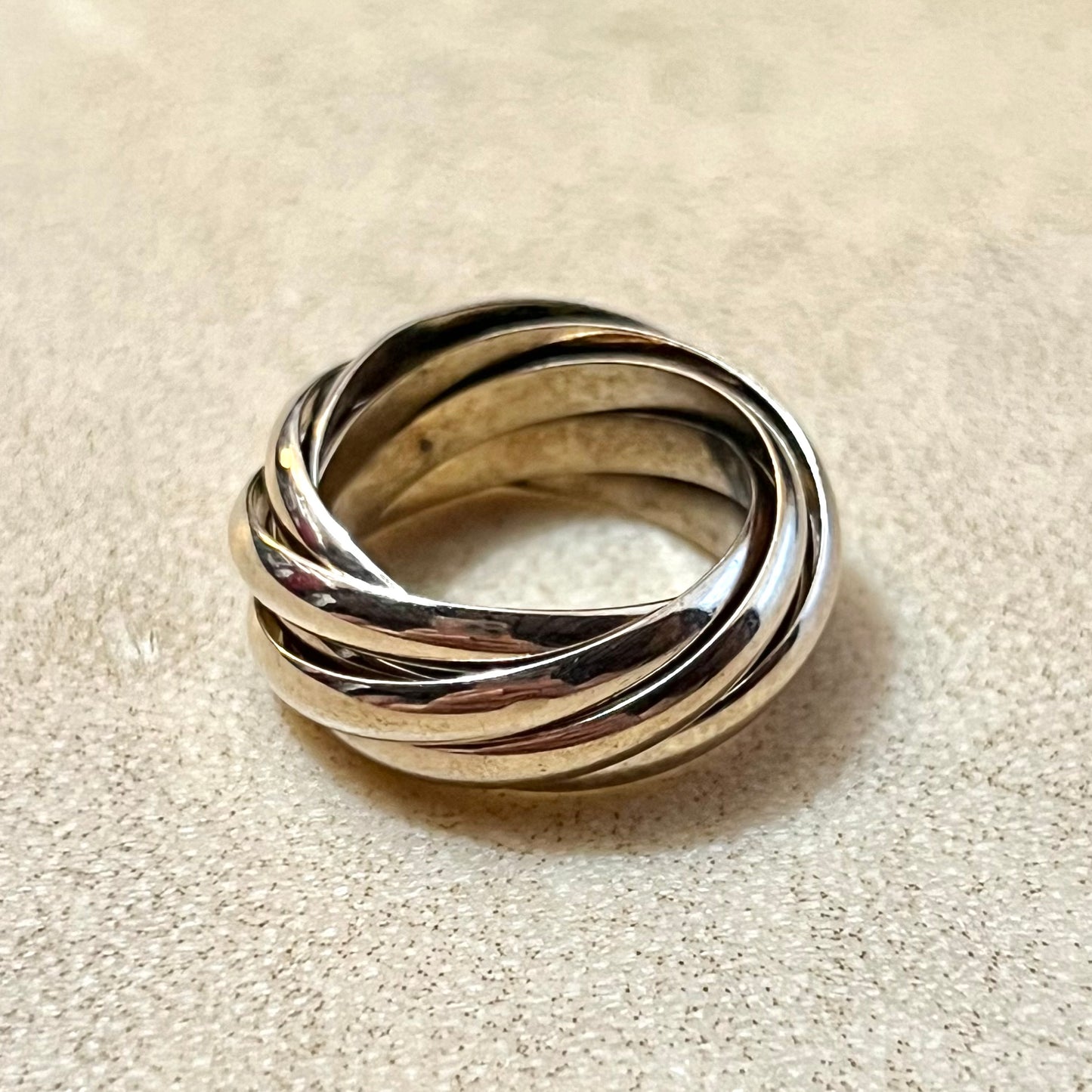 Sterling Silver Vintage Stacking Puzzle Ring Size 7