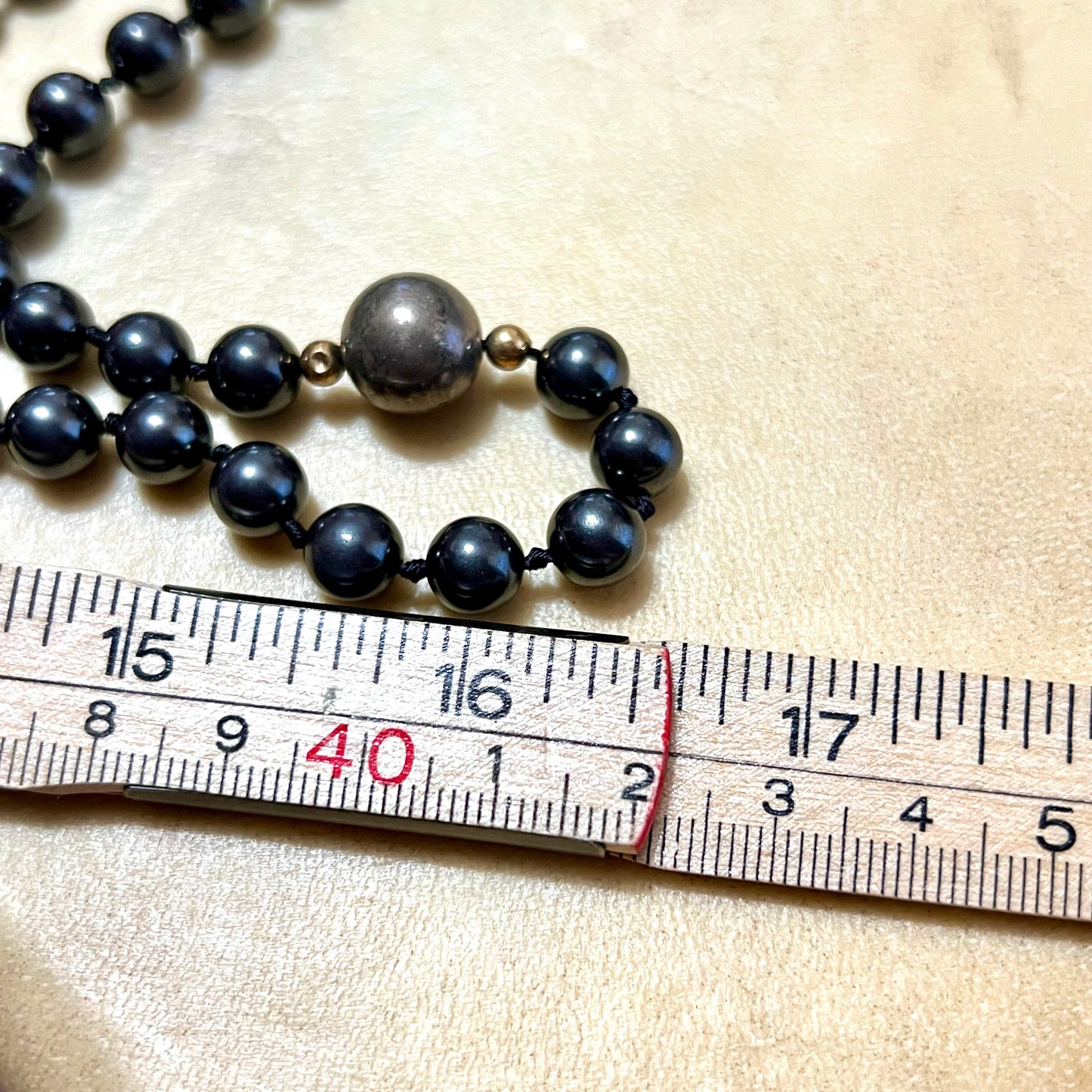 Hematite & Pyrite Vintage Hand Knotted Necklace & Bracelet Set