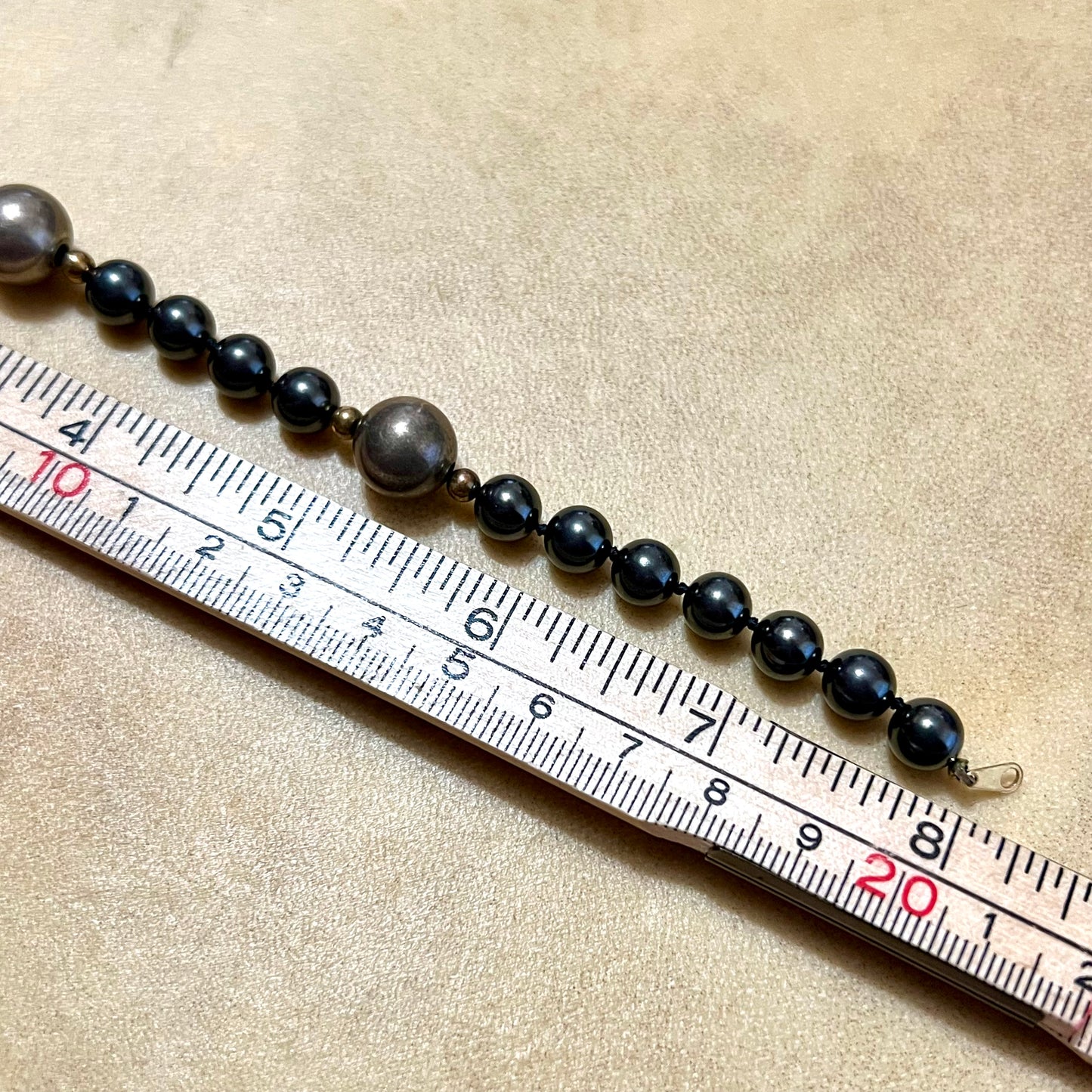 Hematite & Pyrite Vintage Hand Knotted Necklace & Bracelet Set