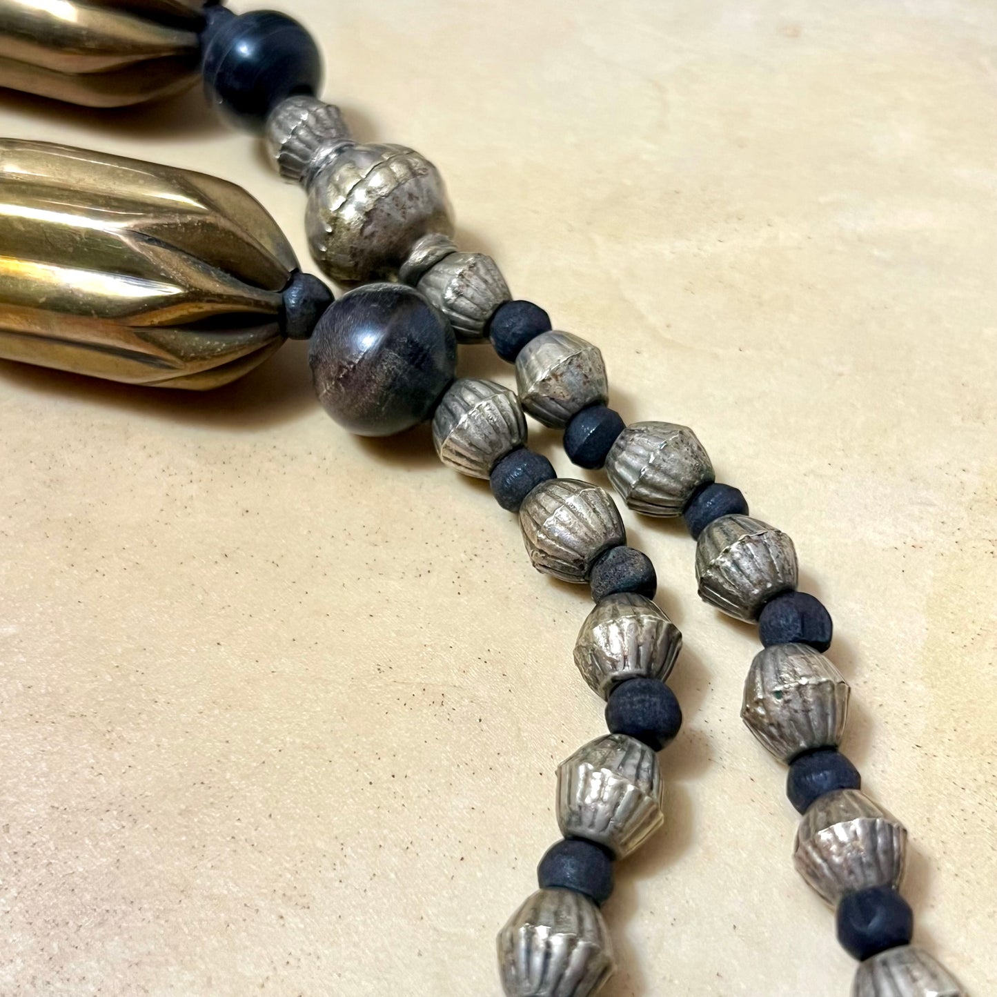 Bronze Seashell Vintage Rattle Statement Necklace