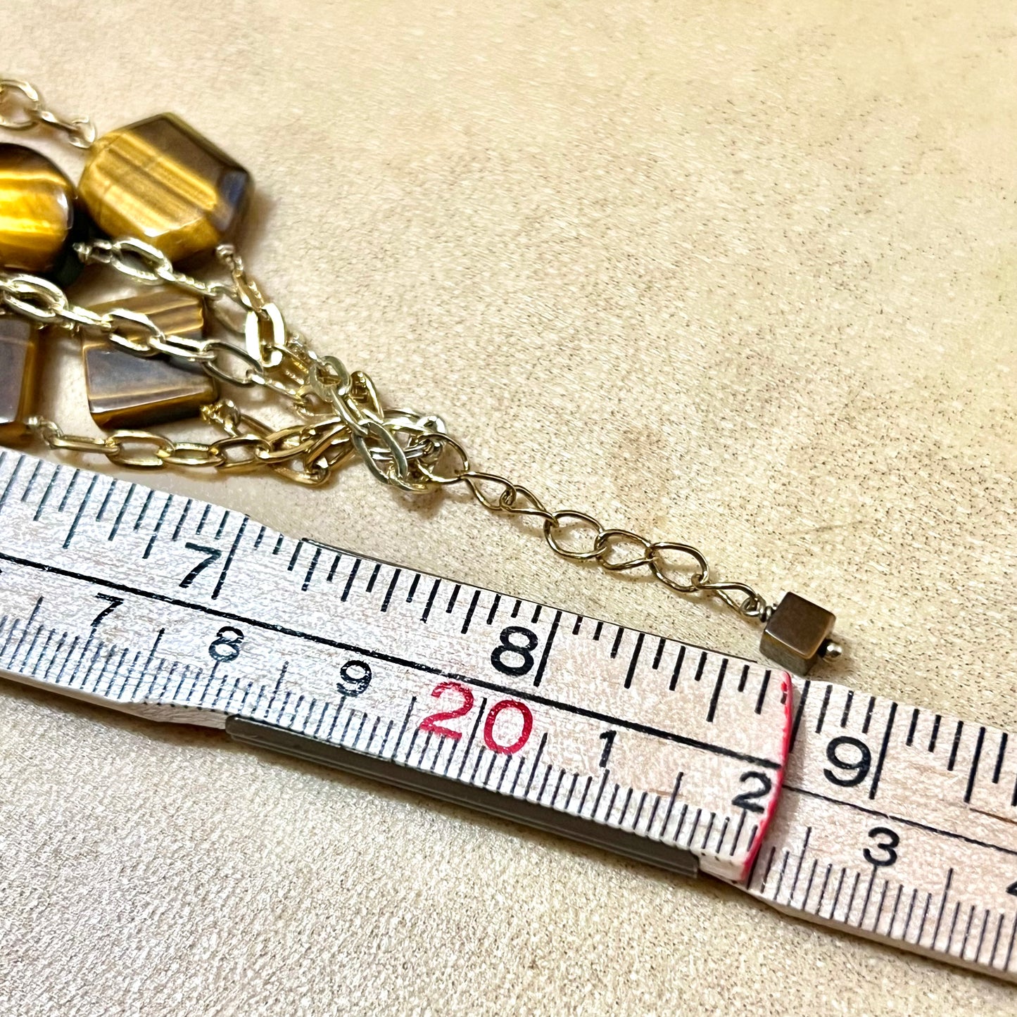 Faceted Tigers Eye Stacking Gold Tone Vintage Bracelet