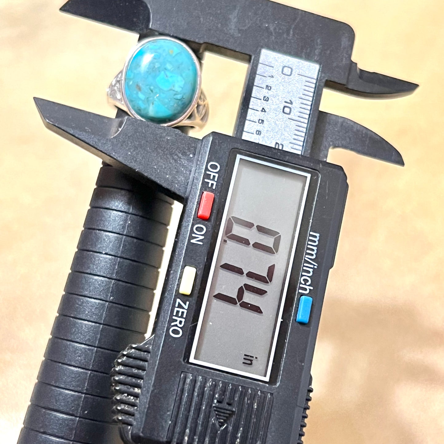 Turquoise in Sterling Silver Gemstone Vintage Ring Size 8