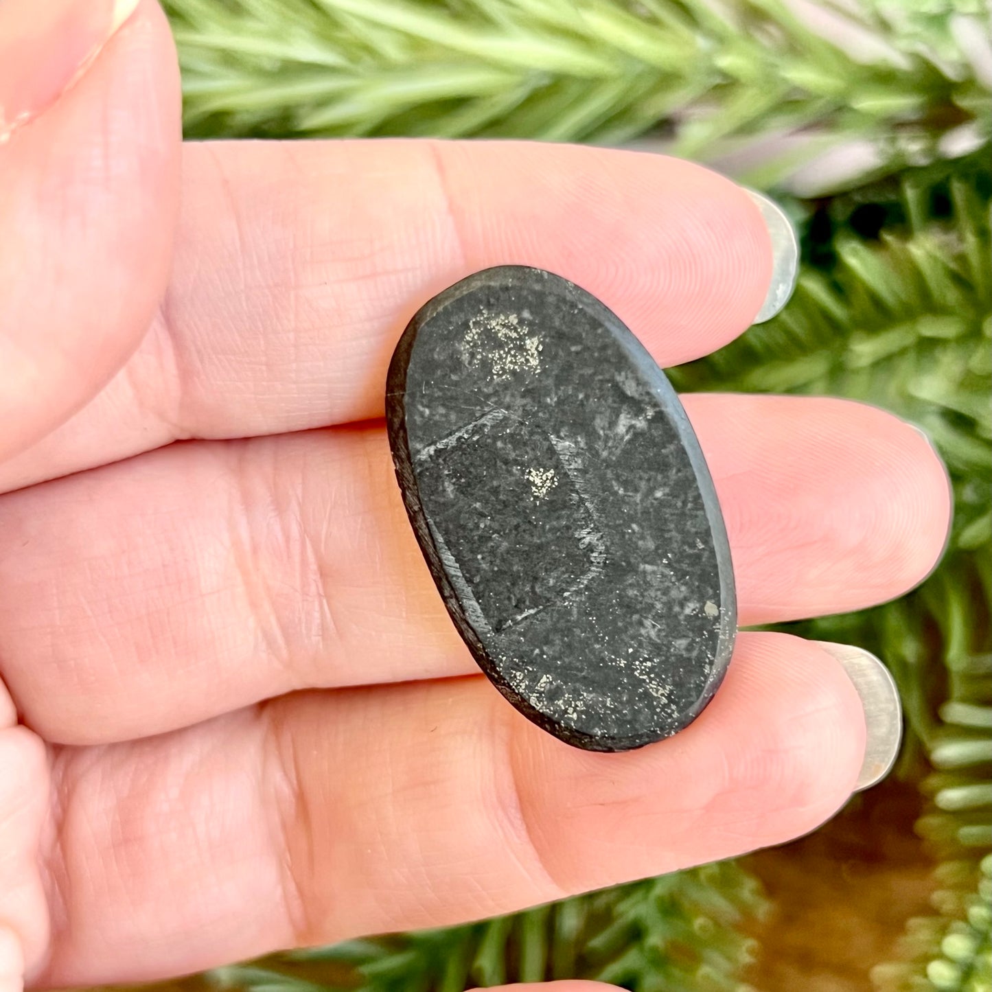 a person holding a rock in their hand