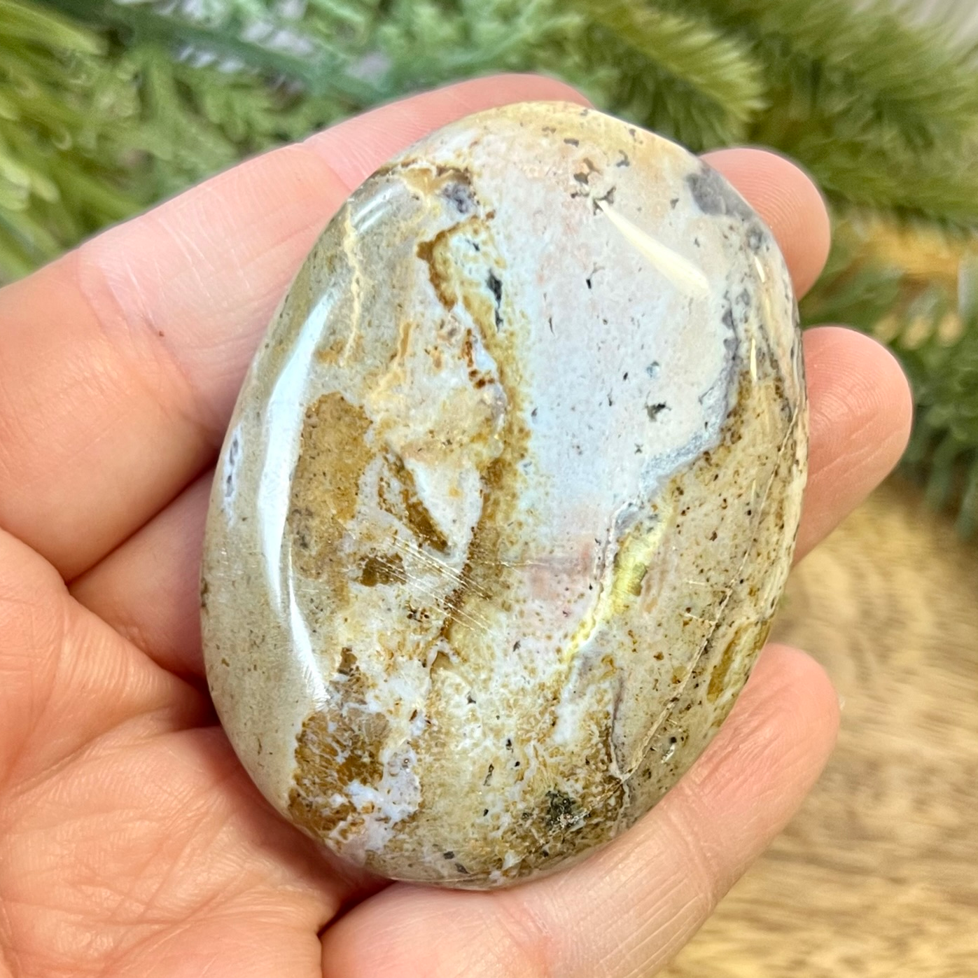 a person holding a rock in their hand