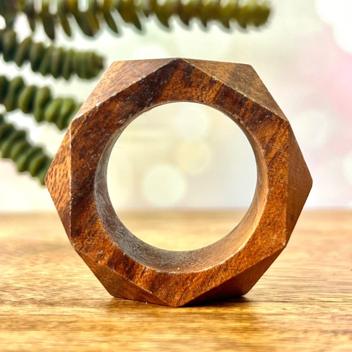 Vintage Faceted Wood Crystal Sphere Stand - You get one