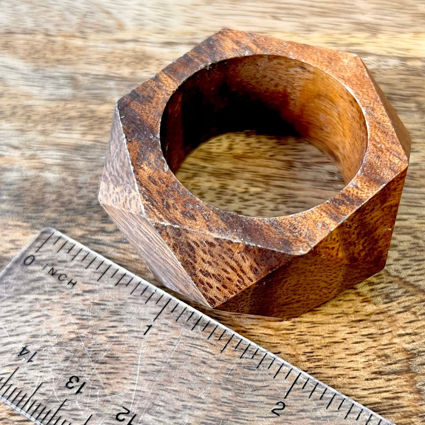 Vintage Faceted Wood Crystal Sphere Stand - You get one