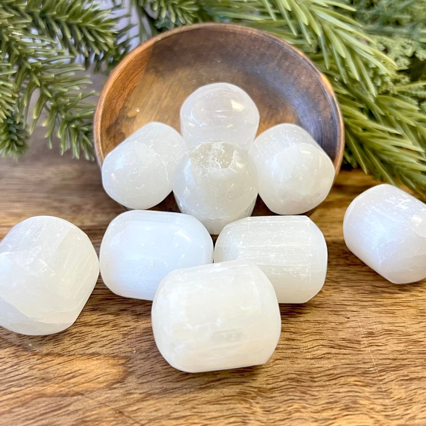 Satin Spar Selenite Tumbled Crystal - You get one