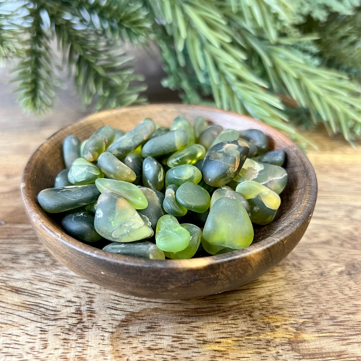 Peridot Satin Tumbled Crystals - You get one
