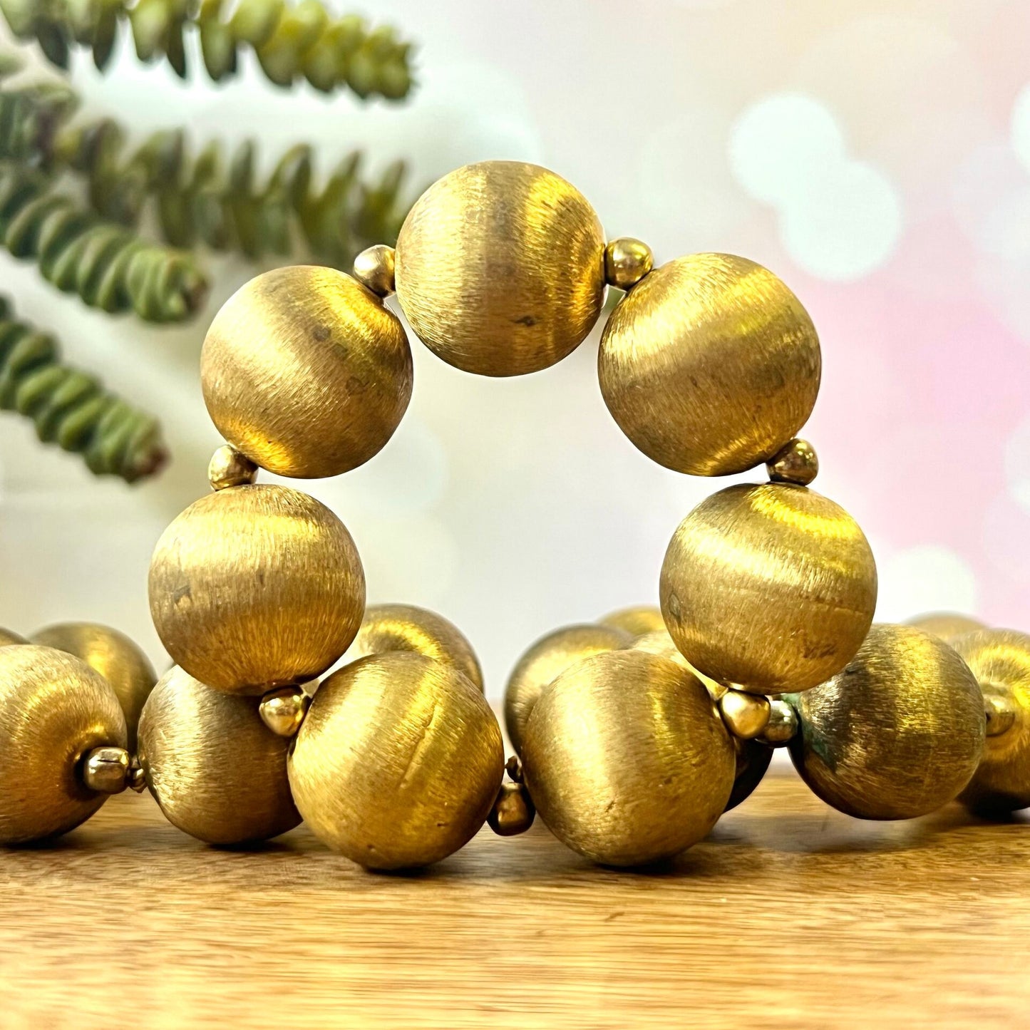 Vintage Gold Bead Crystal Sphere Stand - You get one