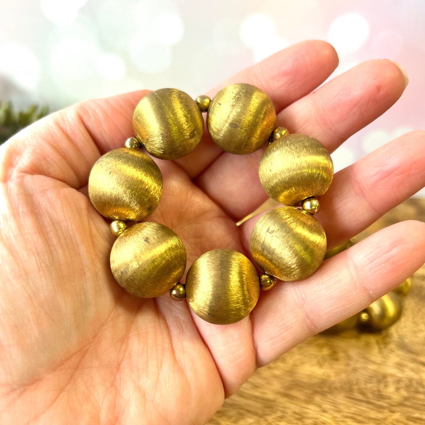 Vintage Gold Bead Crystal Sphere Stand - You get one