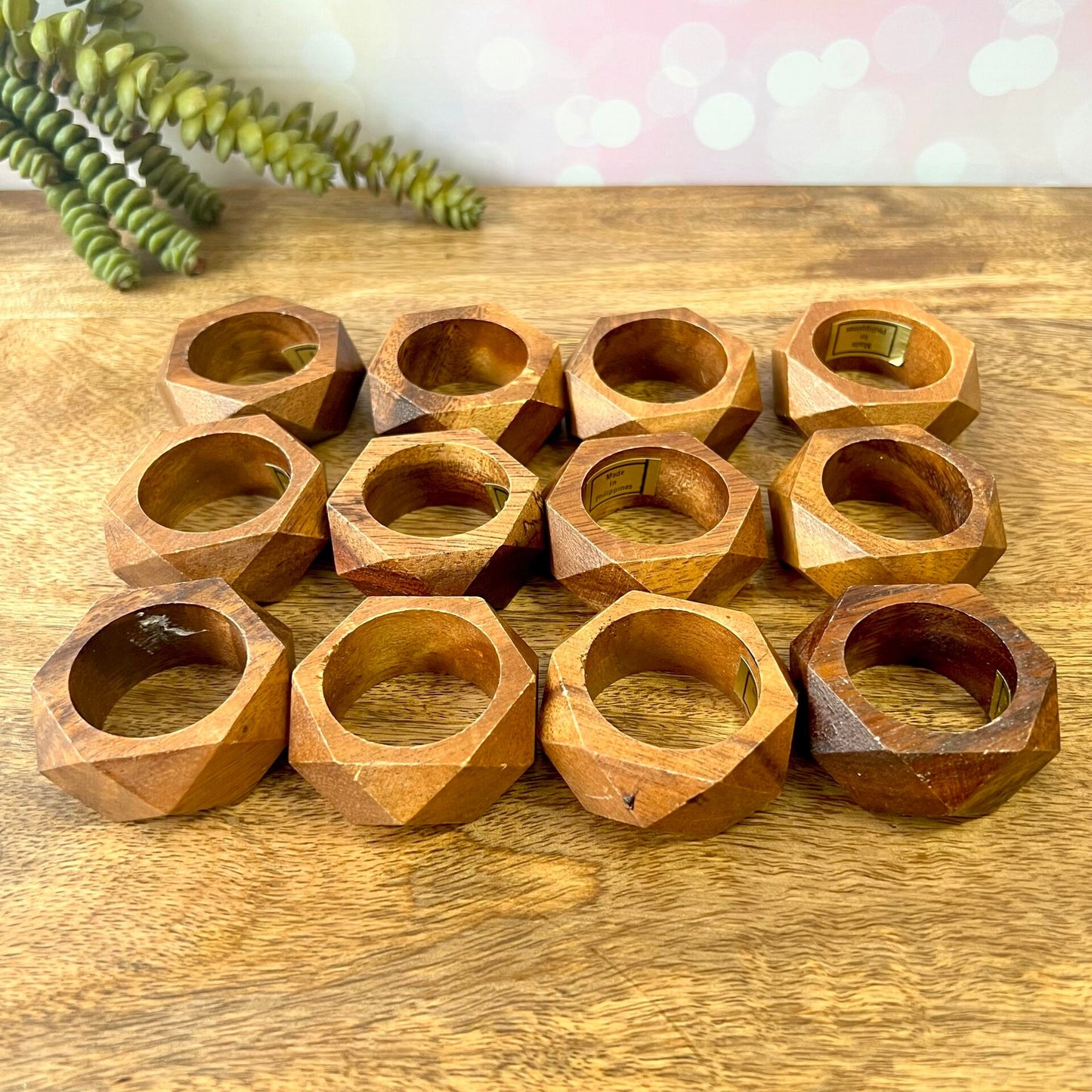 Vintage Faceted Wood Crystal Sphere Stand - You get one