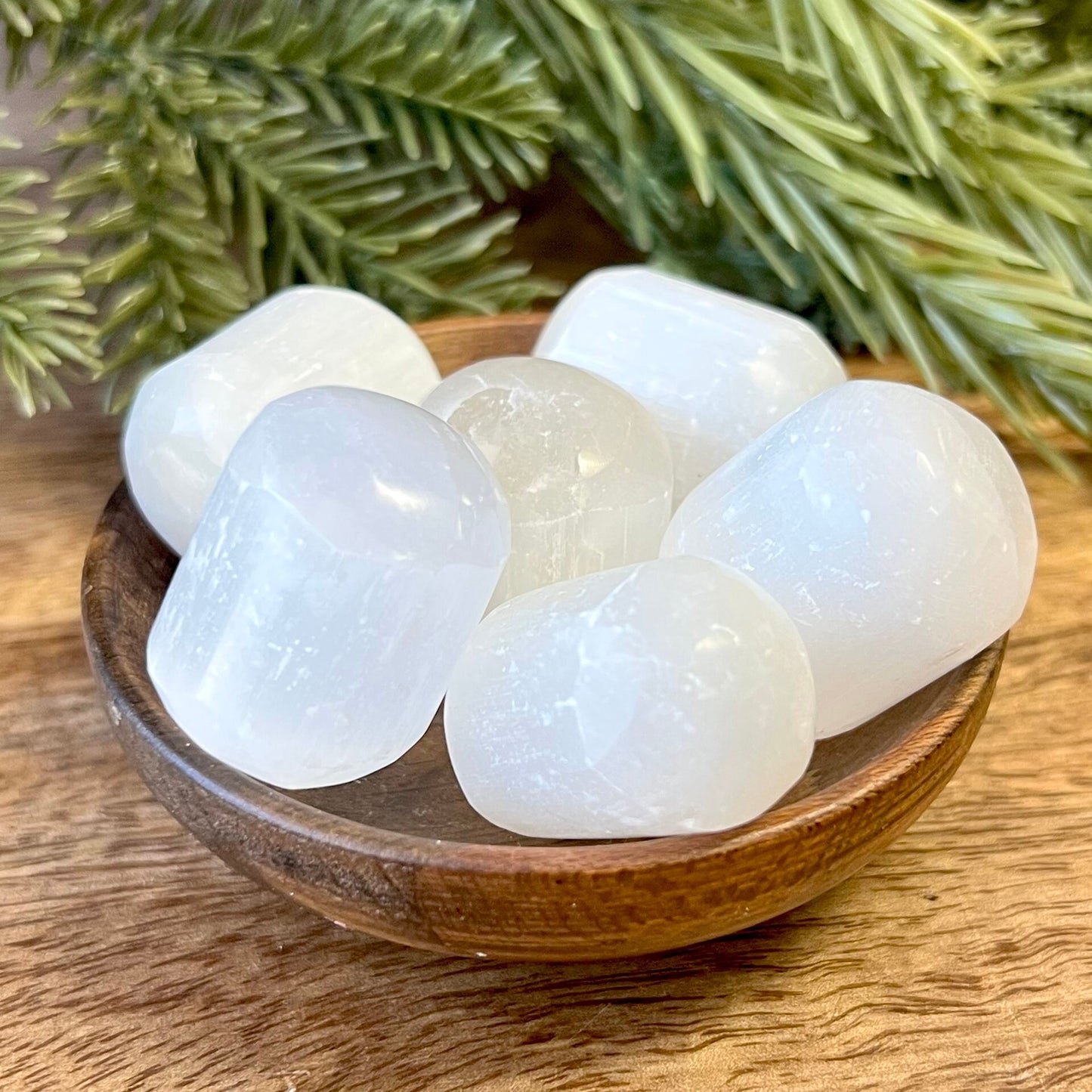 Satin Spar Selenite Tumbled Crystal - You get one