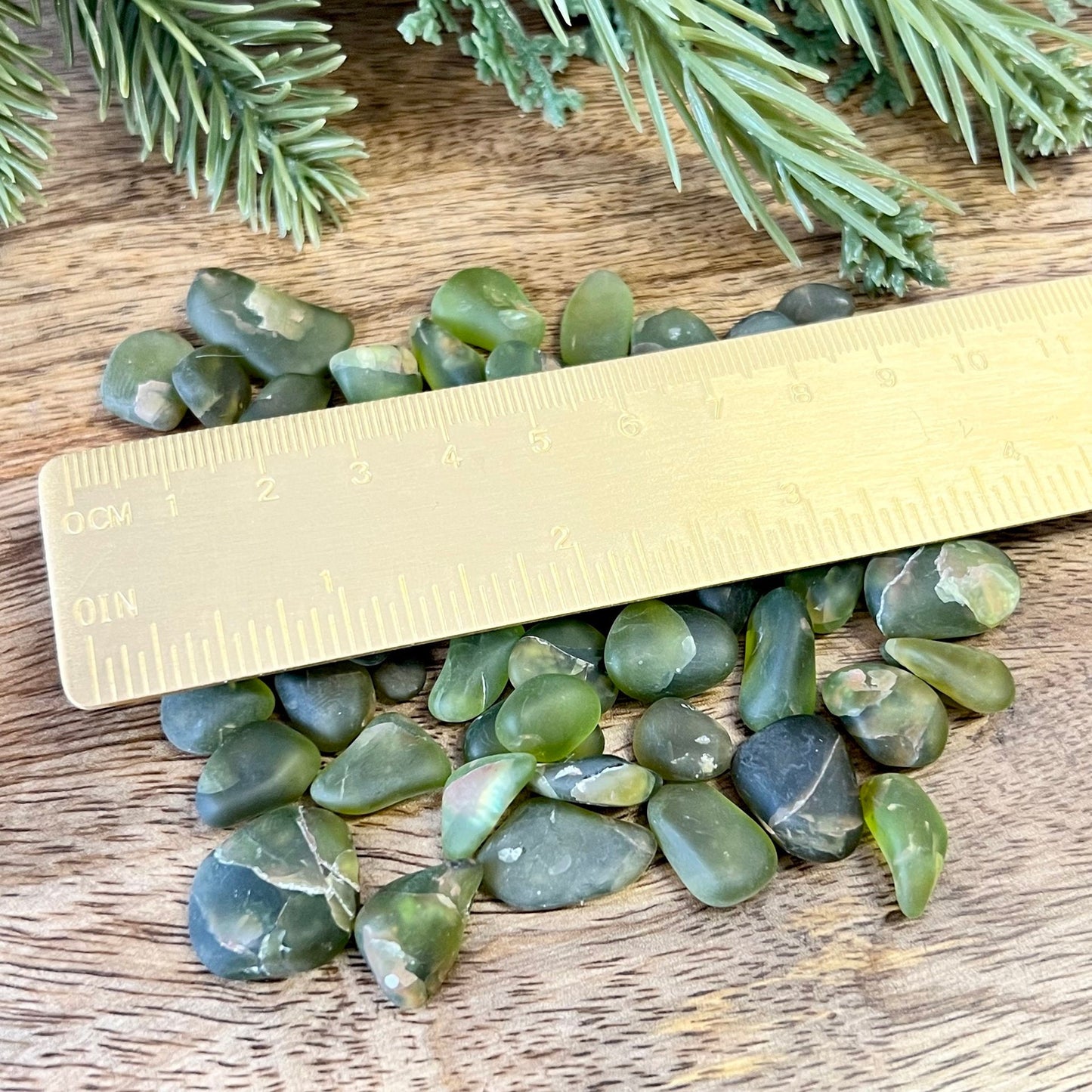 Peridot Satin Tumbled Crystals - You get one