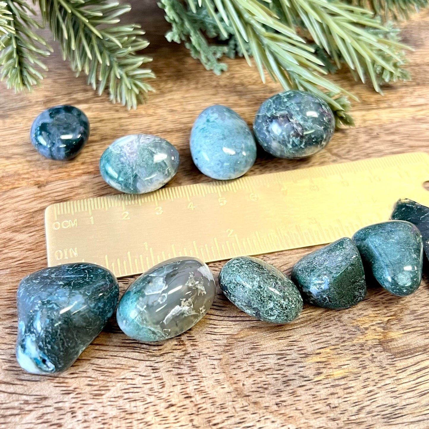 Moss Agate Tumbled Crystal - You get one