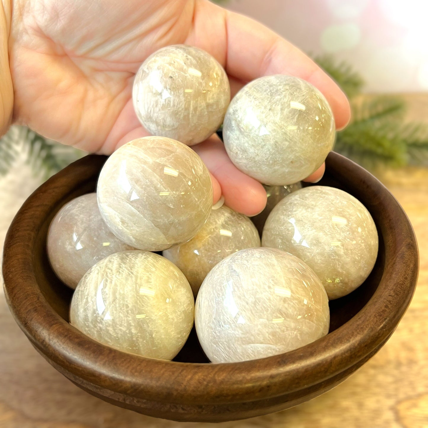 Sunstone in Moonstone Belomorite Sphere - You get one
