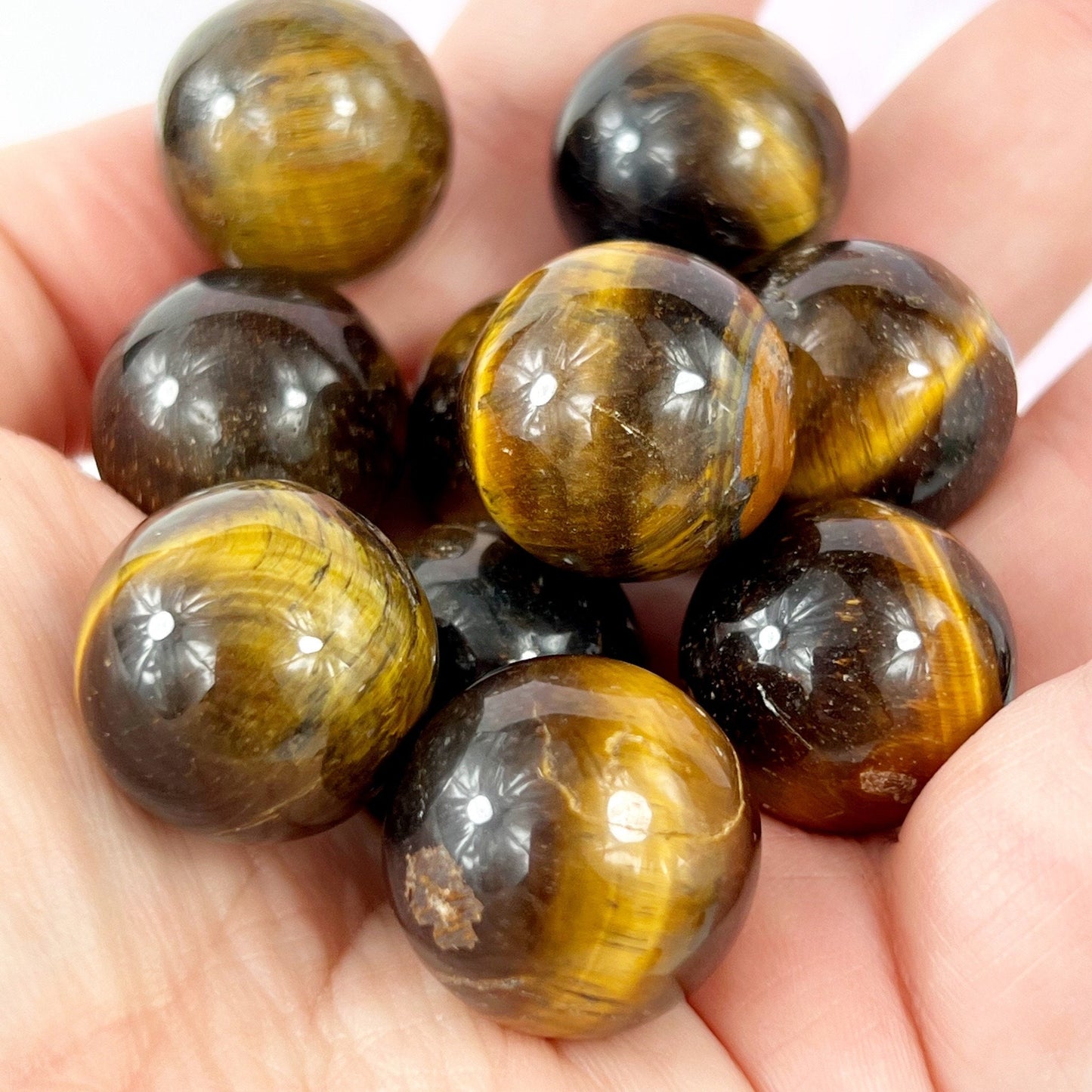 Tigers Eye Marble Mini Sphere - You get one